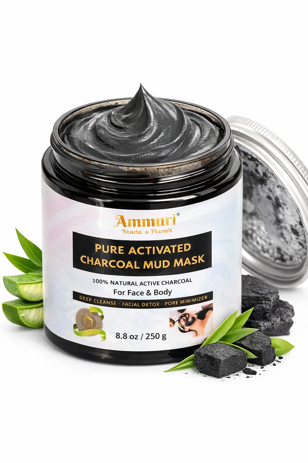 Ammuri Pure Activated Charcoal Mud Mask for Face & Body