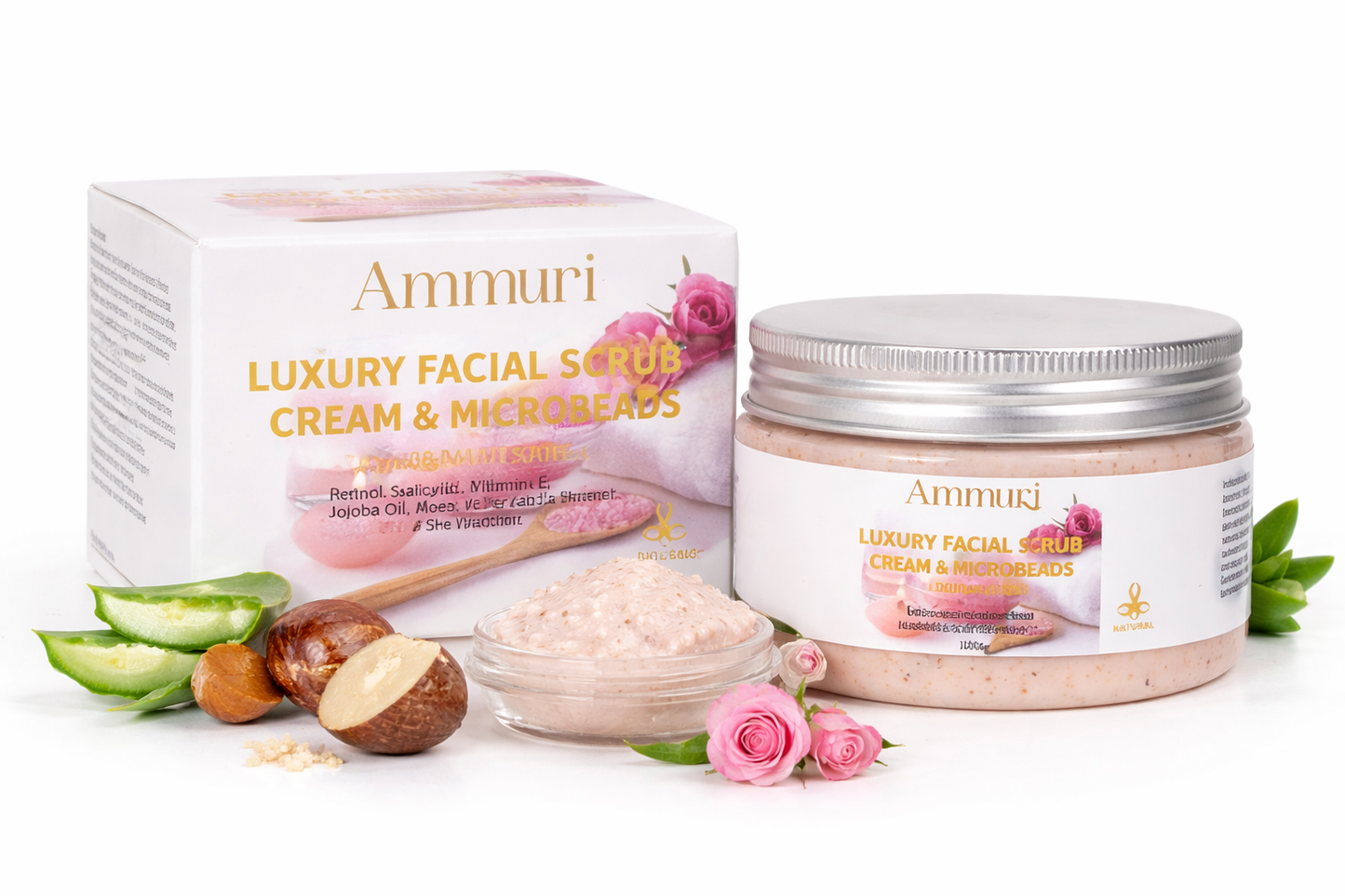 Ammuri Skincare Retinol Facial Scrub - Exfoliating Cream