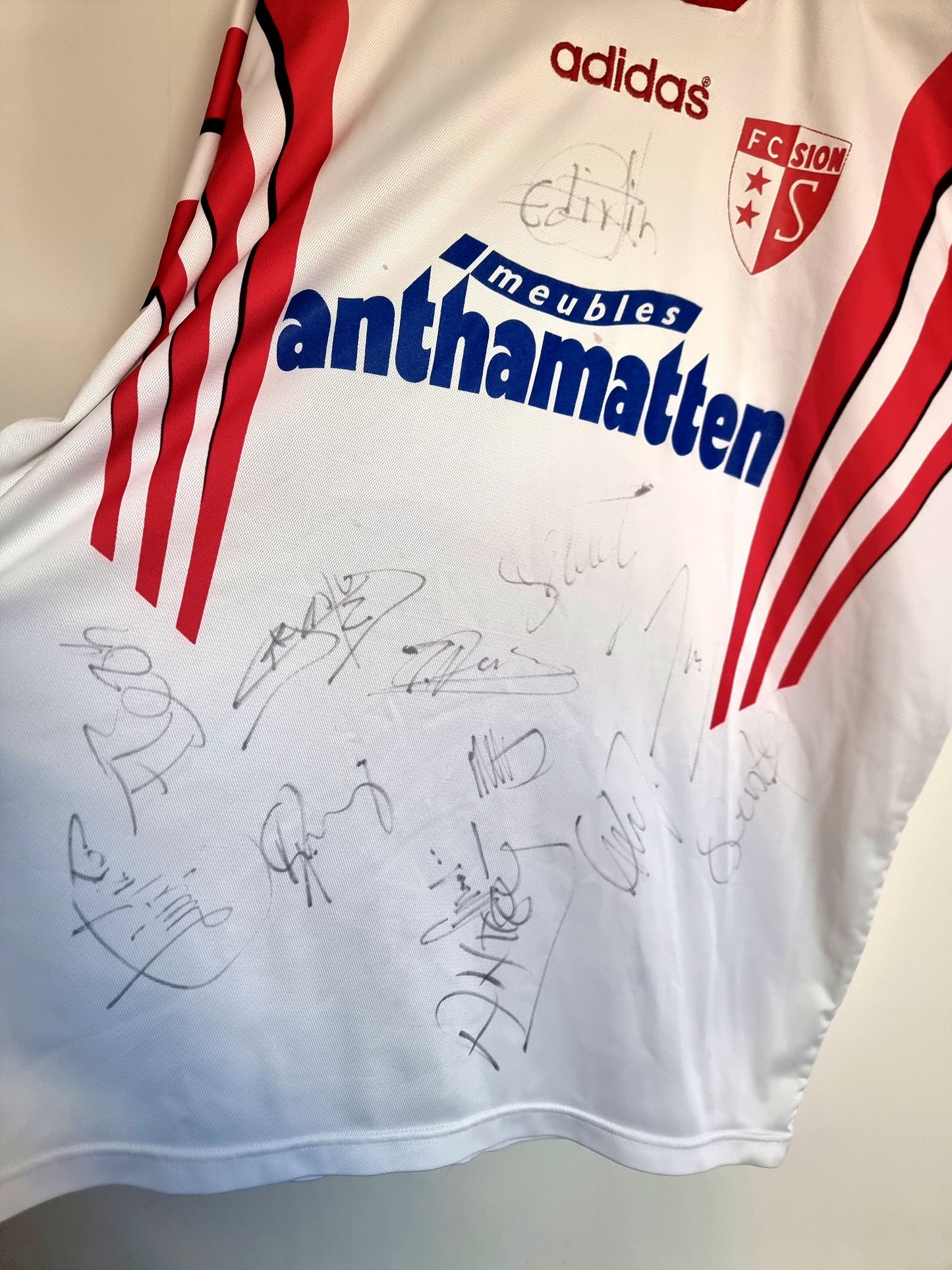 Adidas FC Sion 96/97 Signed Home Shirt Large