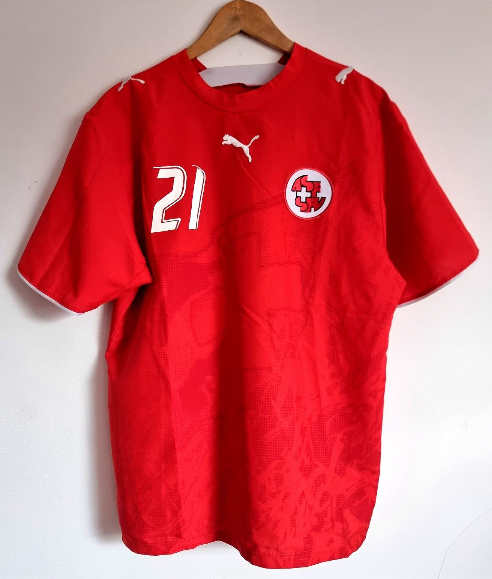 Puma Switzerland 06/08 'Degen 21' Signed Home Shirt Large