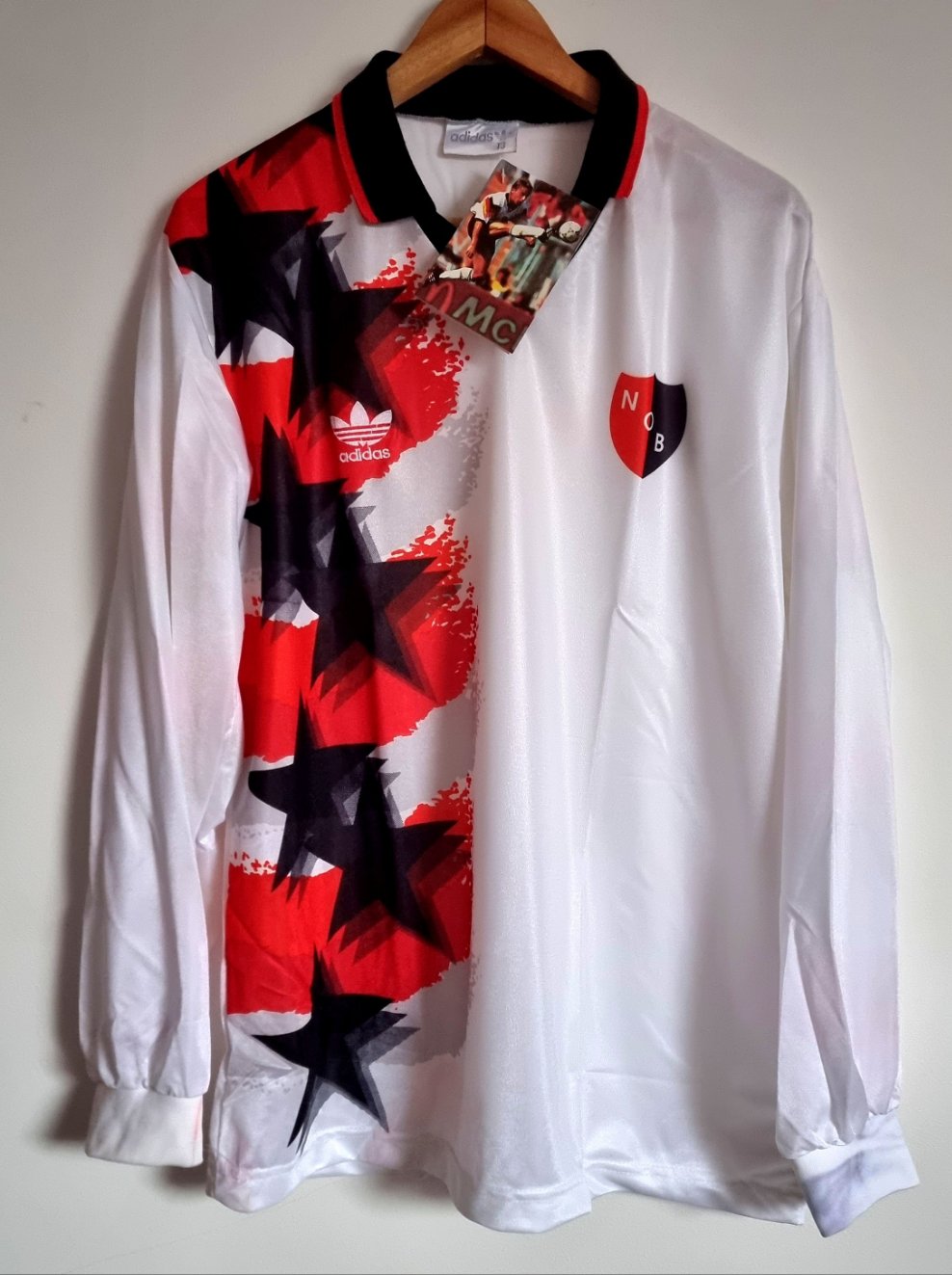 Adidas Newell's Old Boys Deadstock 1995 Long Sleeve Away Shirt Large