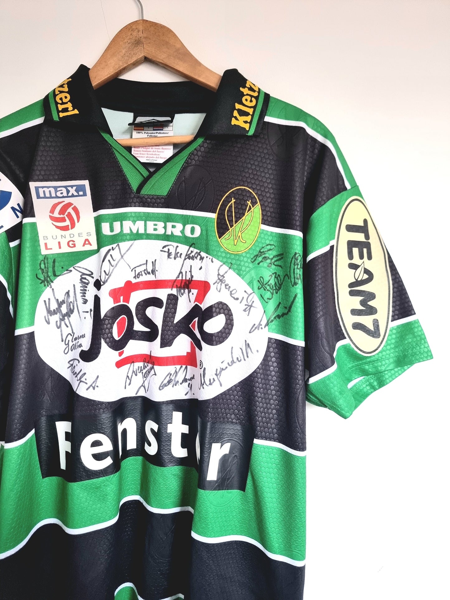Umbro SV Ried 01/02 'Kuhrer 14' Signed Match Issue Home Shirt Large