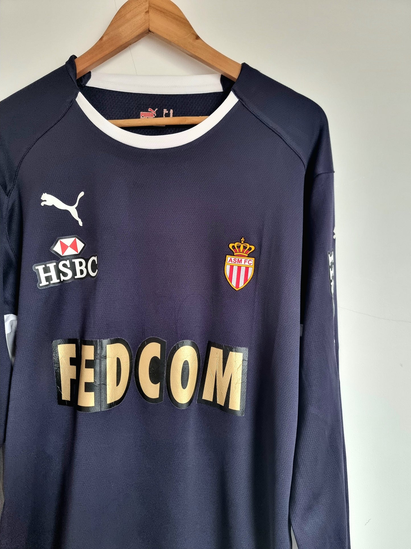 Puma A.S Monaco 08/09 '30 (Roma)' Long Sleeve Match Issue Goalkeeper Shirt XL