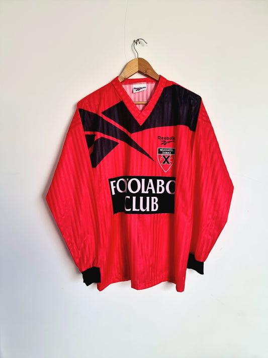 Reebok Neuchatel Xamax 93/94 Long Sleeve Home Shirt Medium