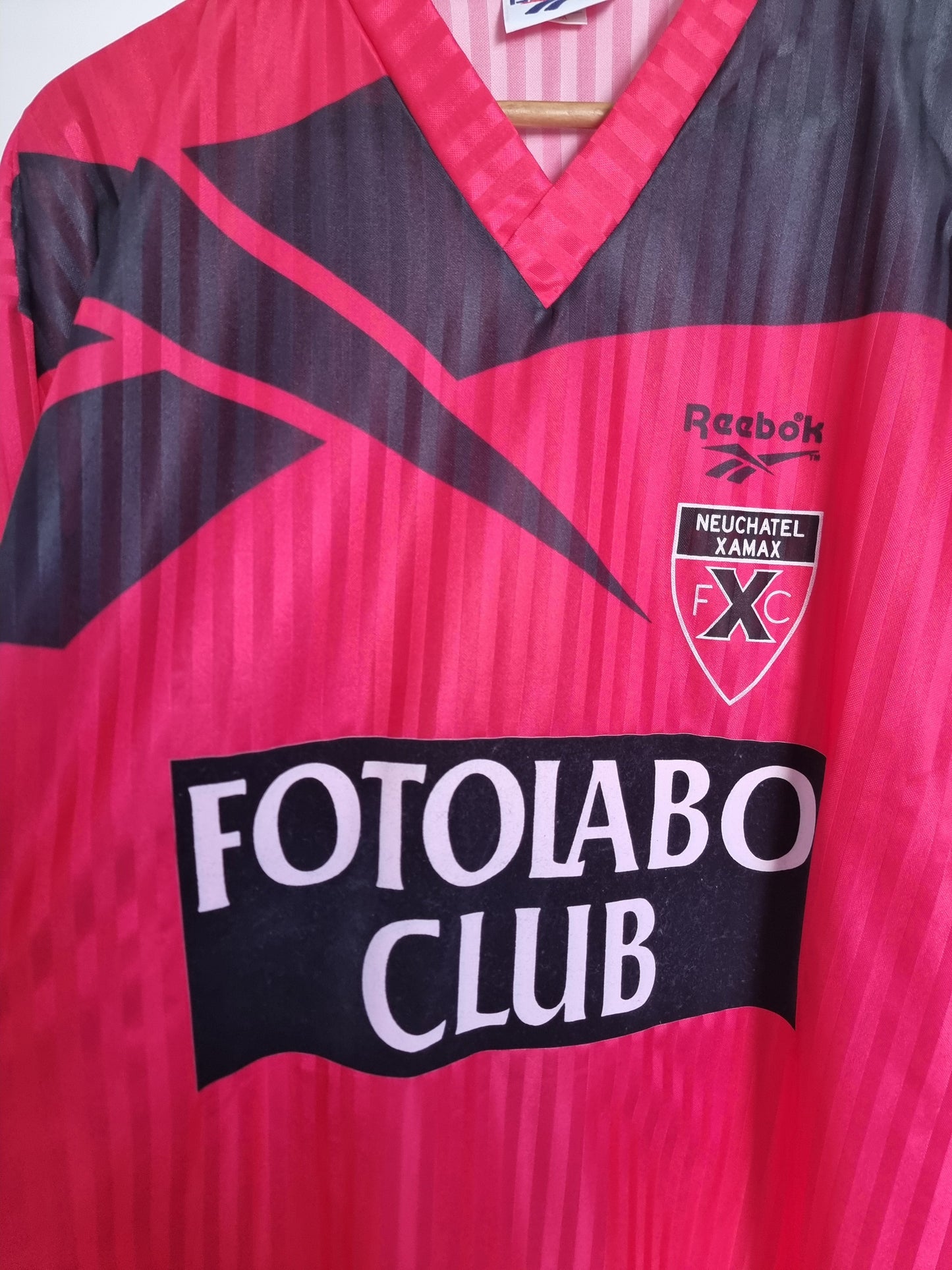 Reebok Neuchatel Xamax 93/94 Long Sleeve Home Shirt Medium