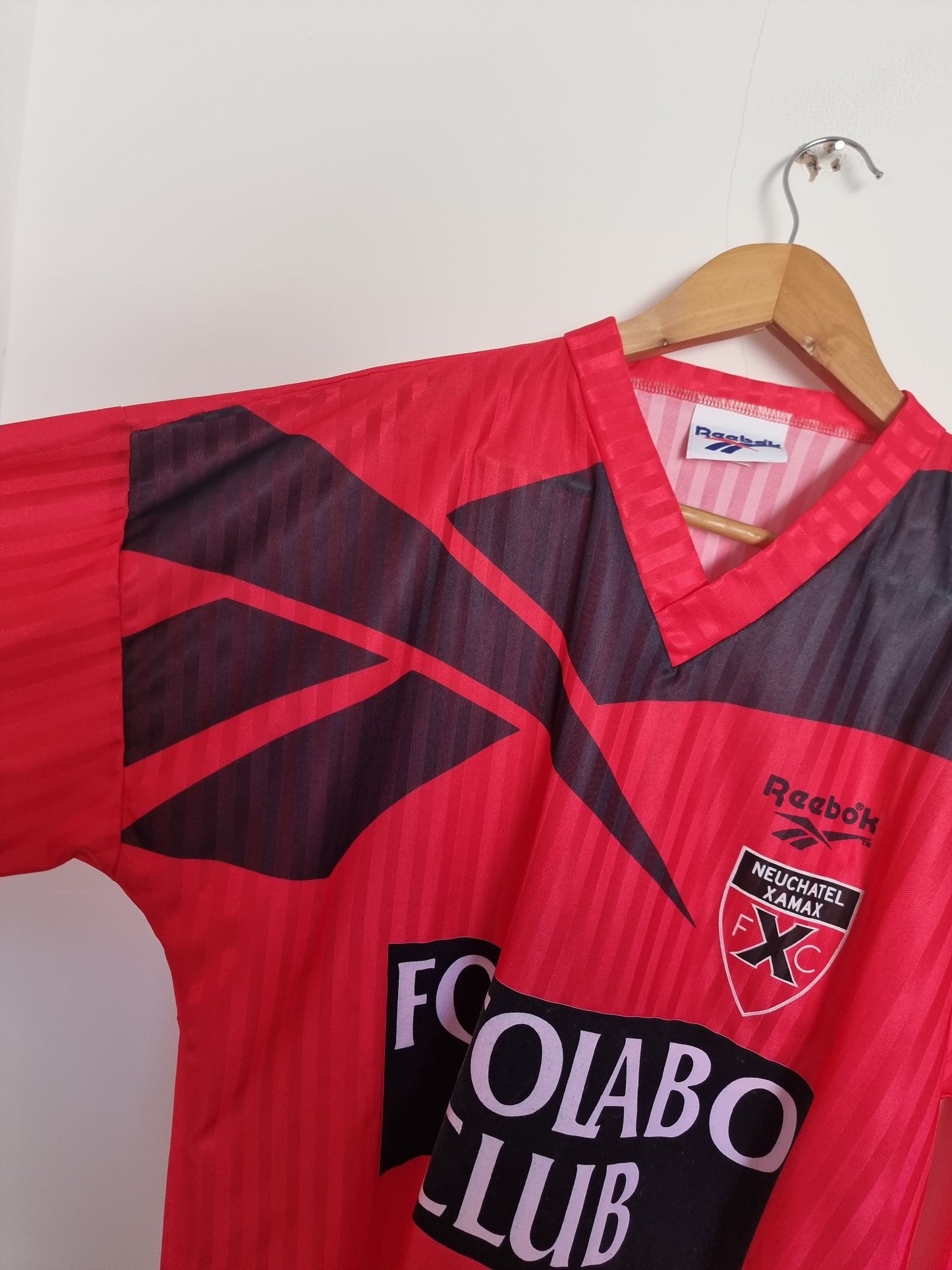 Reebok Neuchatel Xamax 93/94 Long Sleeve Home Shirt Medium
