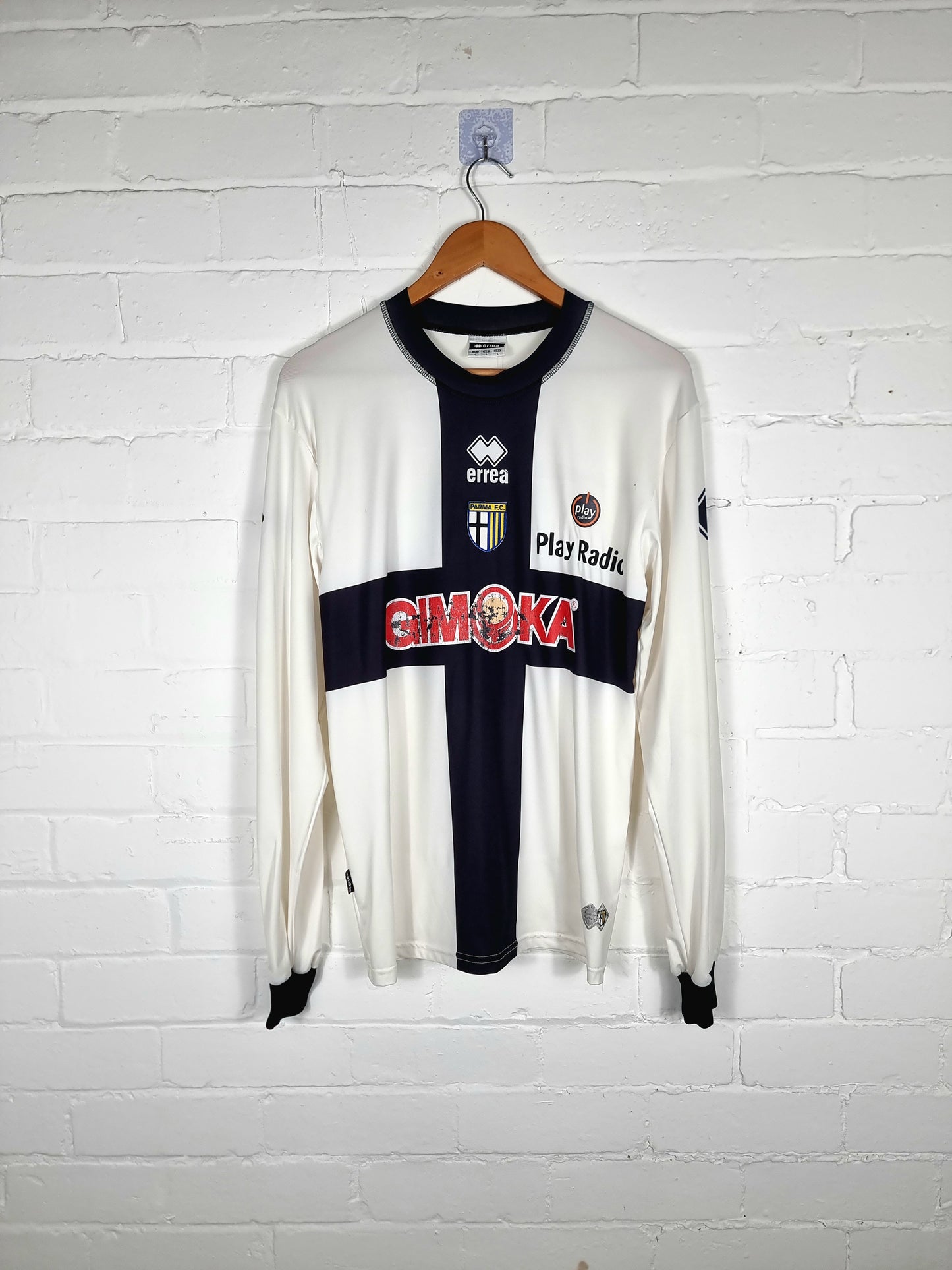 Errea Parma 06/07 'Rossi.M 17' Long Sleeve Match Issue Home Shirt Large