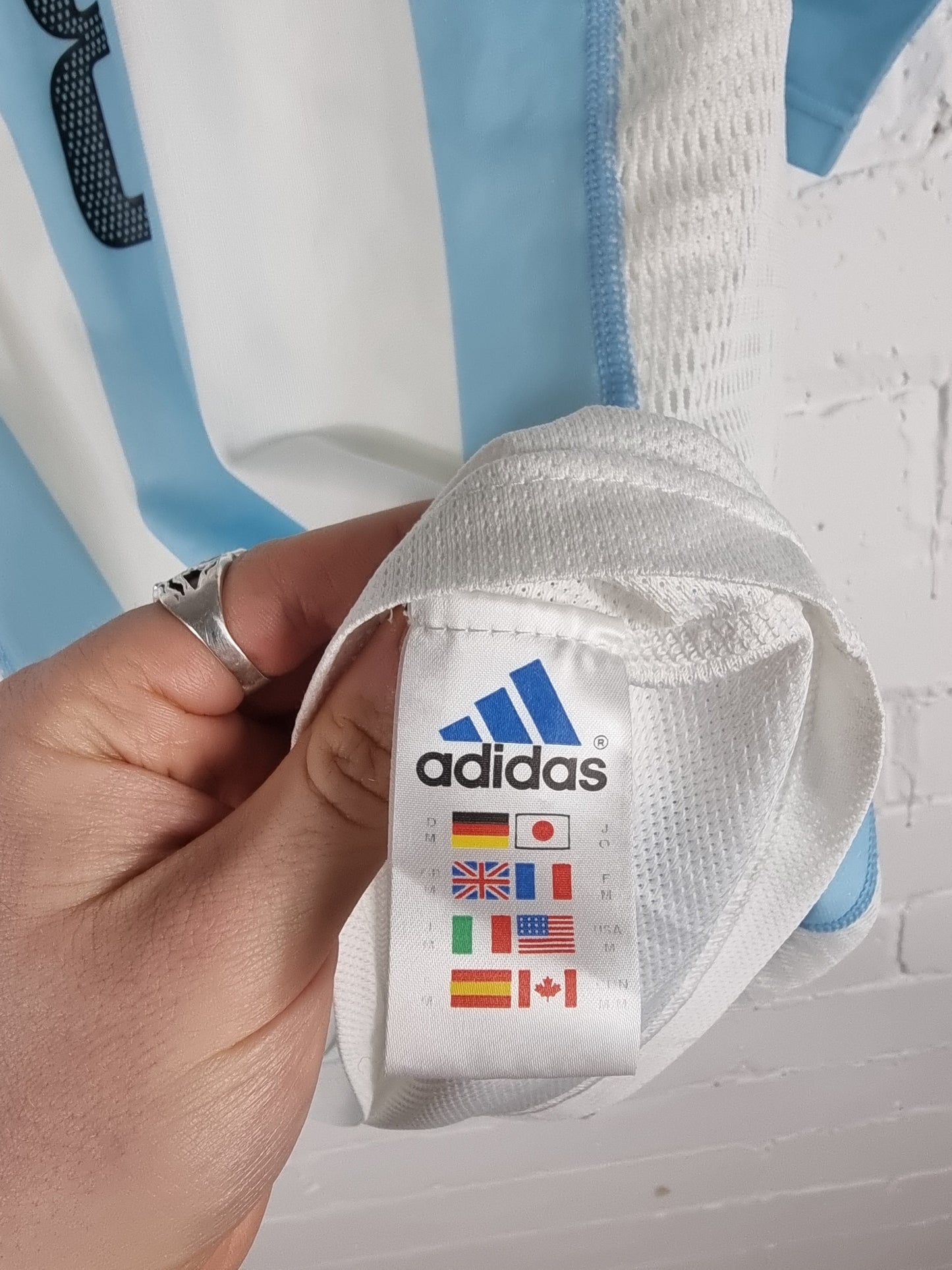 Adidas Argentina 02/04 'Zanetti 8' Match Issue Home Shirt Medium