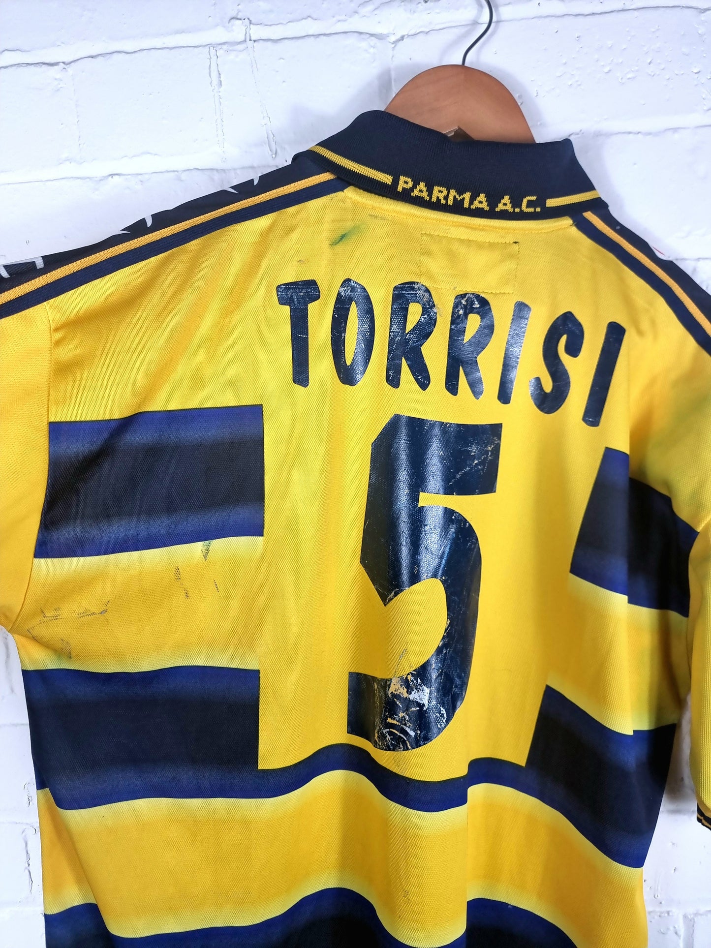Champion Parma 00/01 'Torrisi 5' Match Issue Home Shirt XL