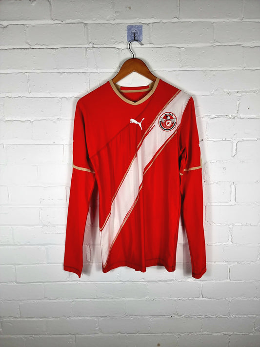 Puma Tunisia 2010/11 Long Sleeve Player Spec Away Shirt Large