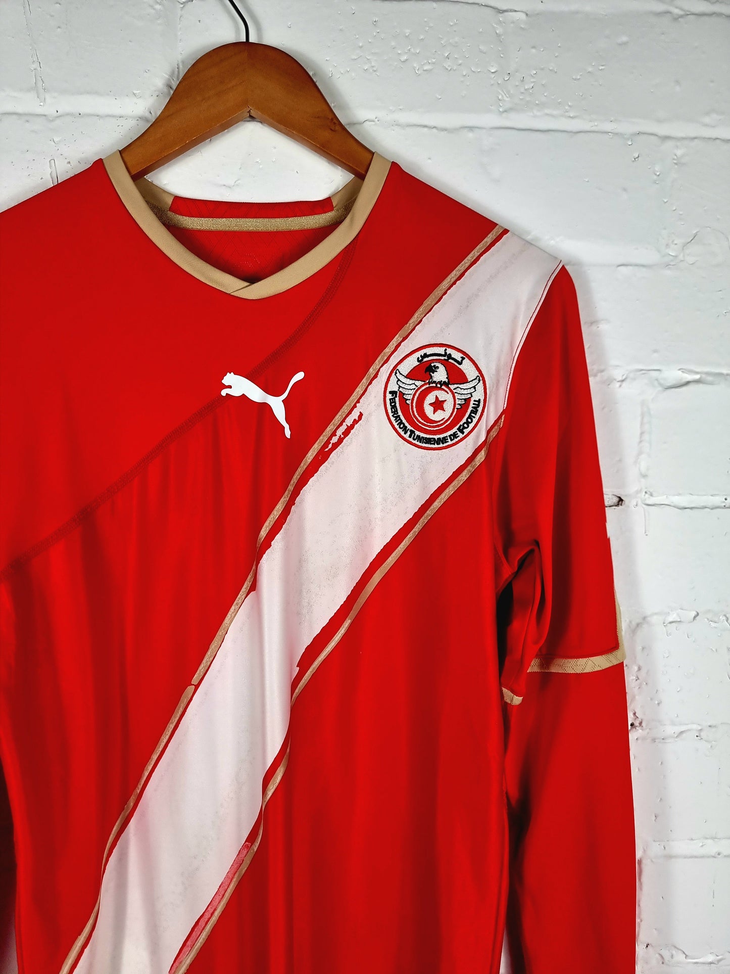 Puma Tunisia 2010/11 Long Sleeve Player Spec Away Shirt Large