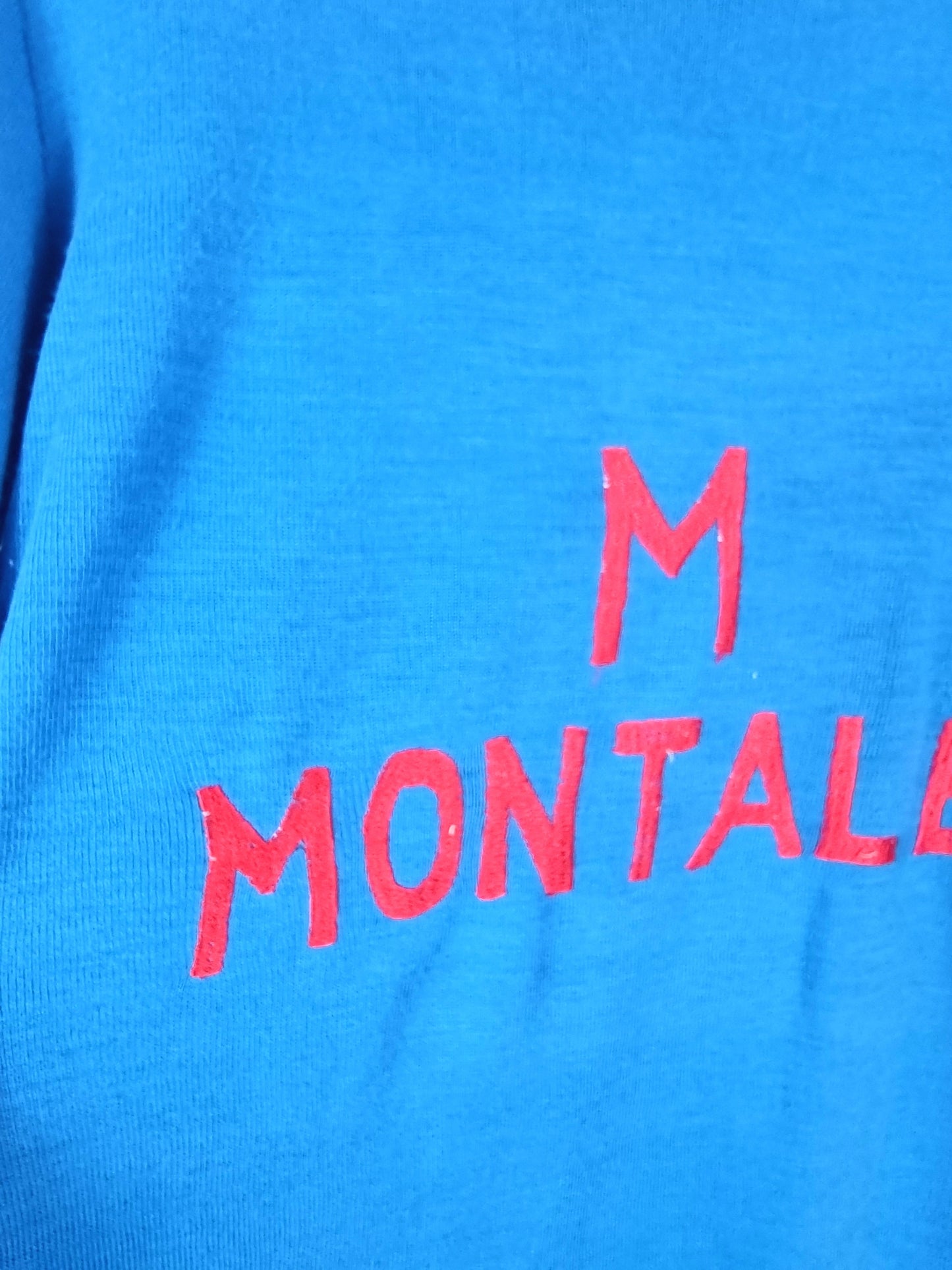 M Montale 1970s Long Sleeve Acrylic Football Shirt Small