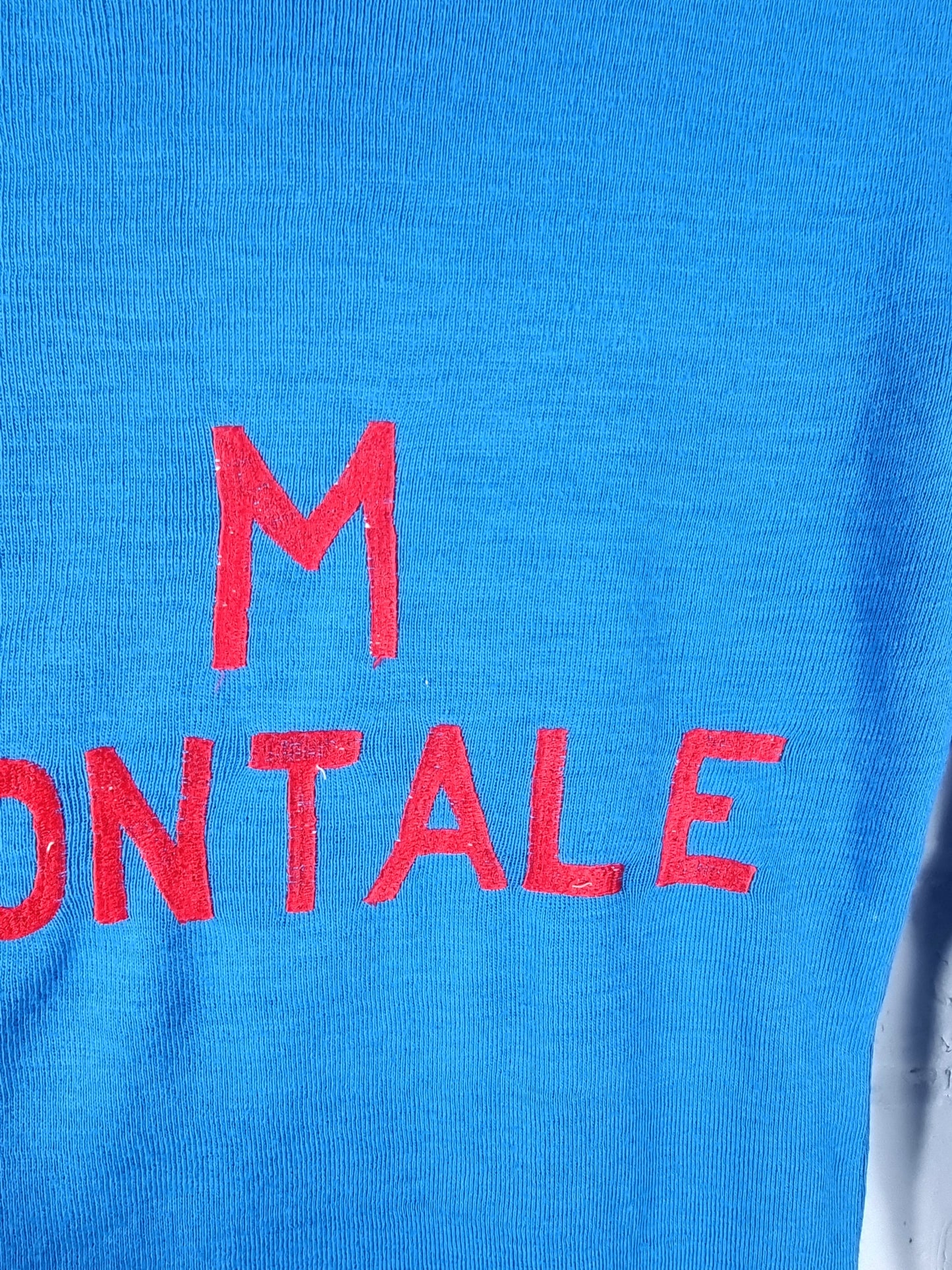 M Montale 1970s Long Sleeve Acrylic Football Shirt Small