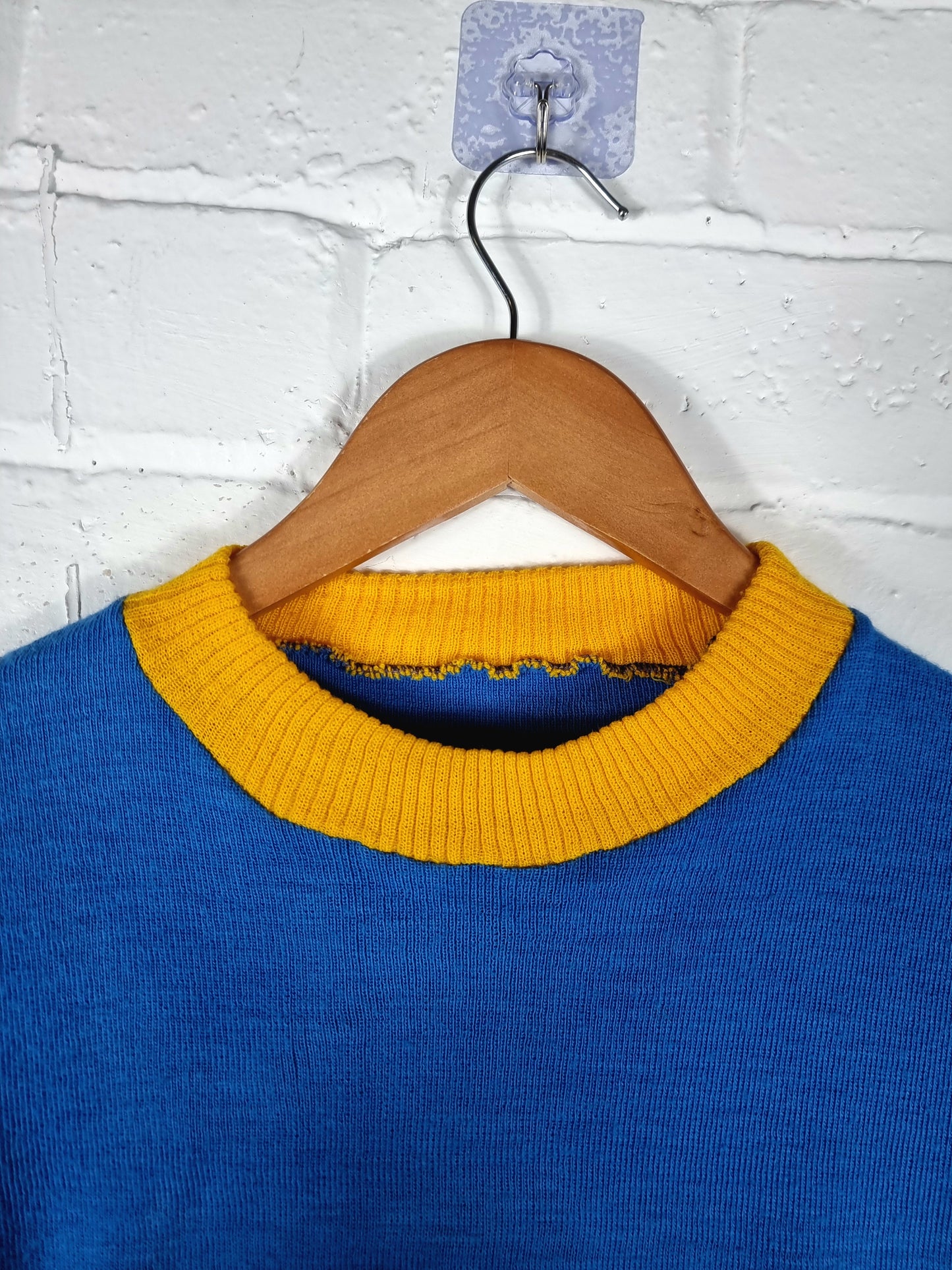 M Montale 1970s Long Sleeve Acrylic Football Shirt Small