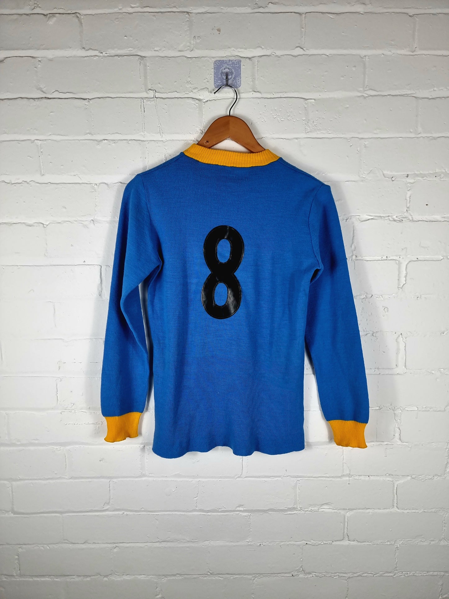 M Montale 1970s Long Sleeve Acrylic Football Shirt Small
