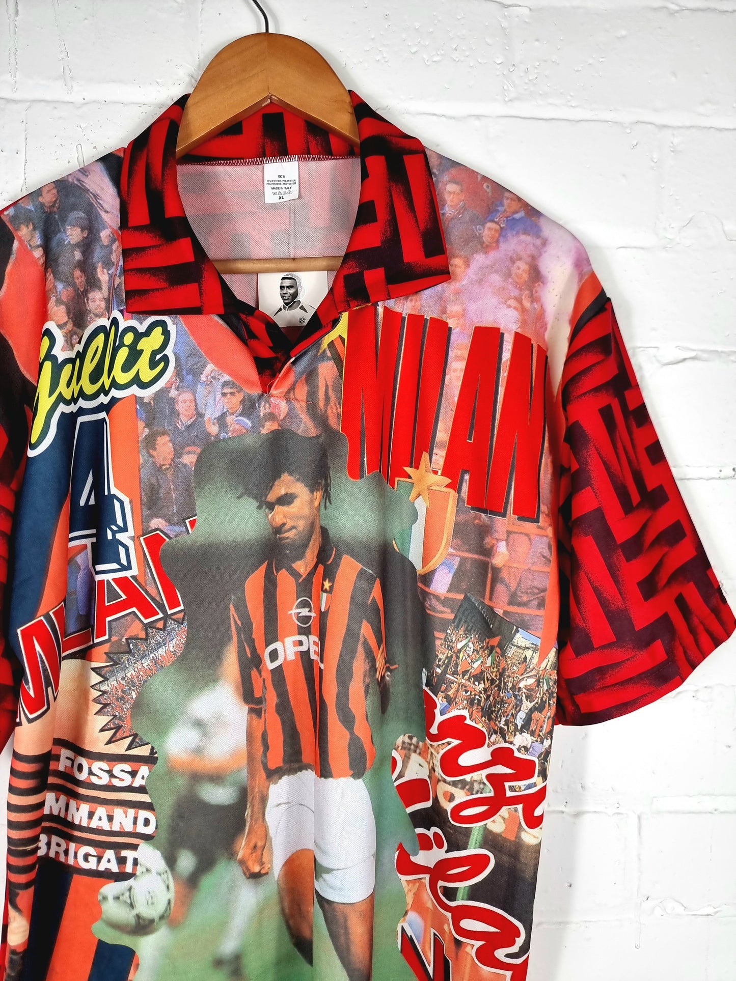 AC Milan 1990s Bootleg Ruud Gullit Graphic Print Football Shirt XL