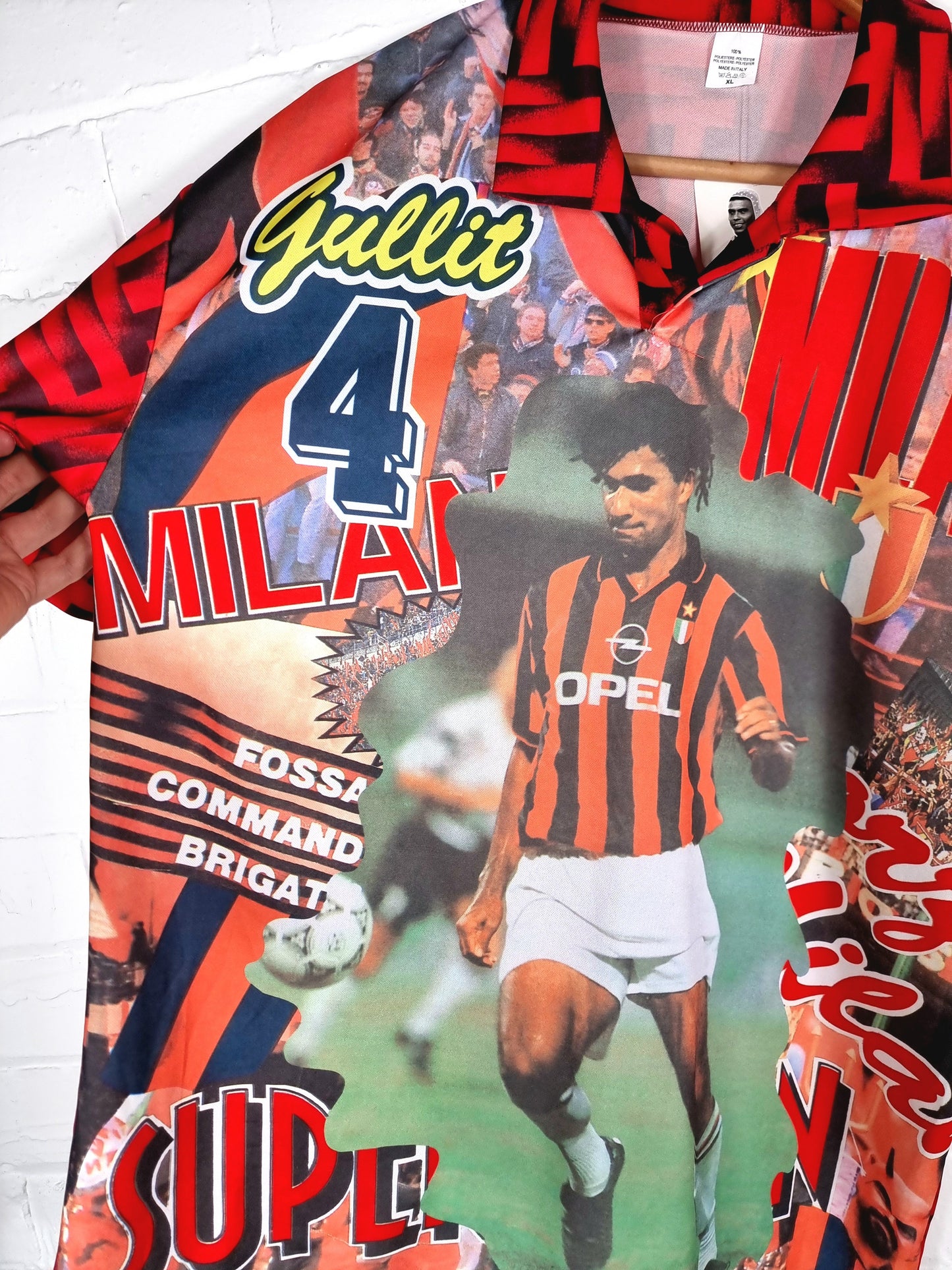 AC Milan 1990s Bootleg Ruud Gullit Graphic Print Football Shirt XL