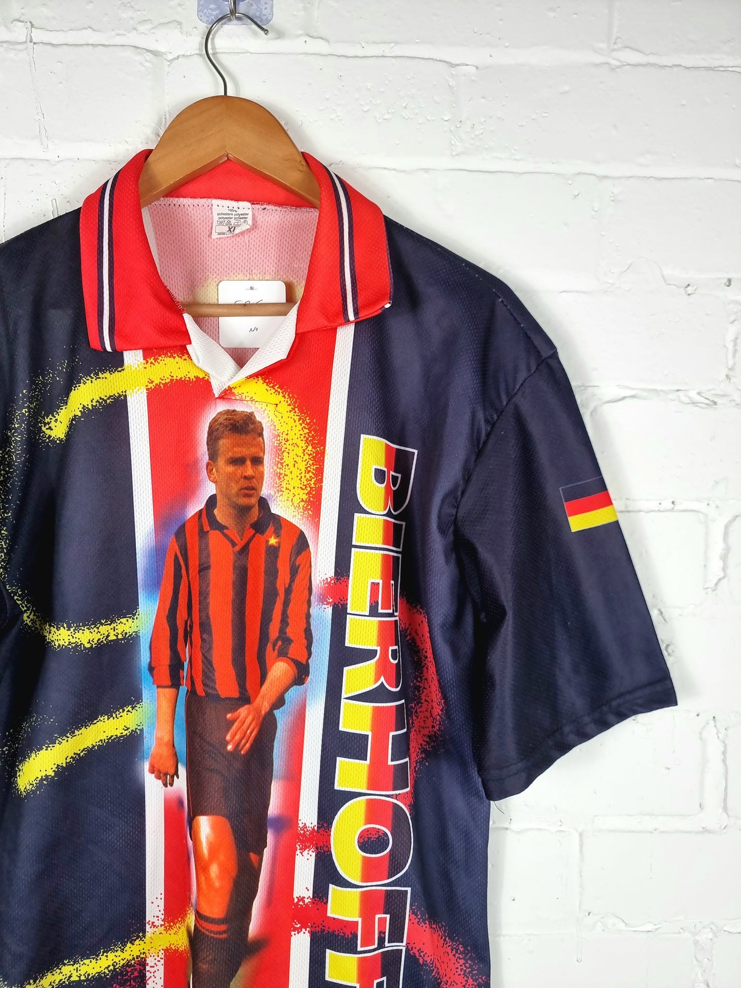 AC Milan 1990s Bootleg Oliver Bierhoff Graphic Print Football Shirt XL
