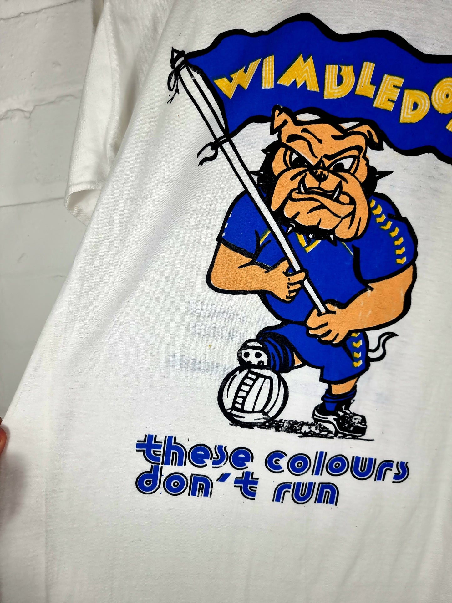 Wimbledon 1989/90 'These Colours Don't Run' Fan Leisure T-Shirt Medium