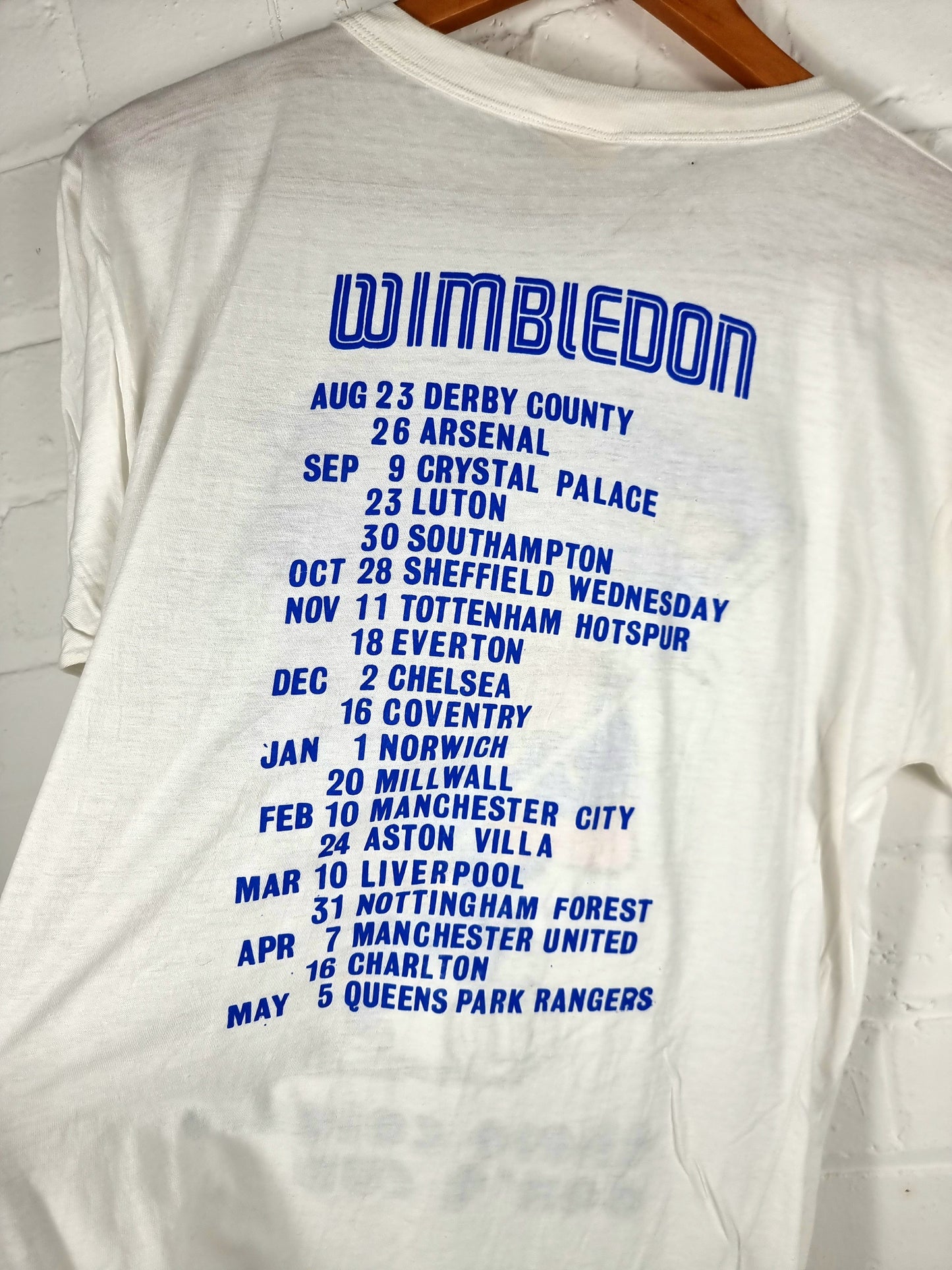 Wimbledon 1989/90 'These Colours Don't Run' Fan Leisure T-Shirt Medium