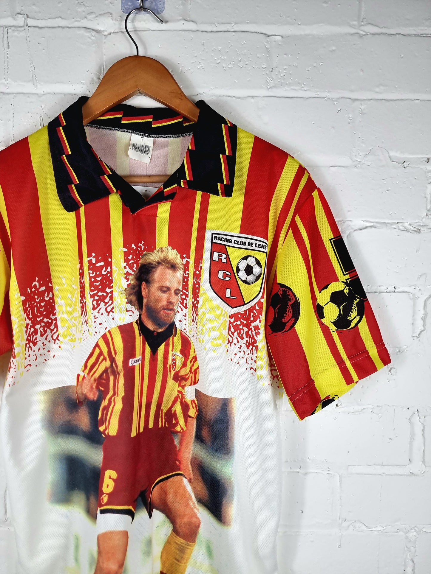 RC Lens 1990s Jean-Guy Wallemme Bootleg Graphic Print Shirt Medium