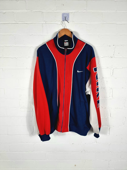 Nike 1990s Vintage Spellout Track Jacket XL