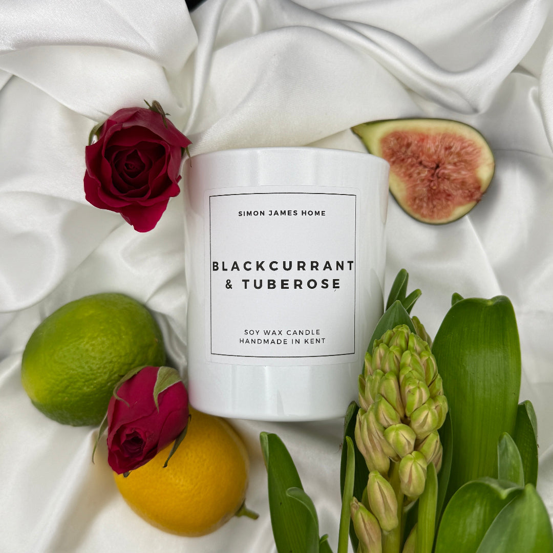 Blackcurrant & Tuberose Candle - Handmade, Soy Wax