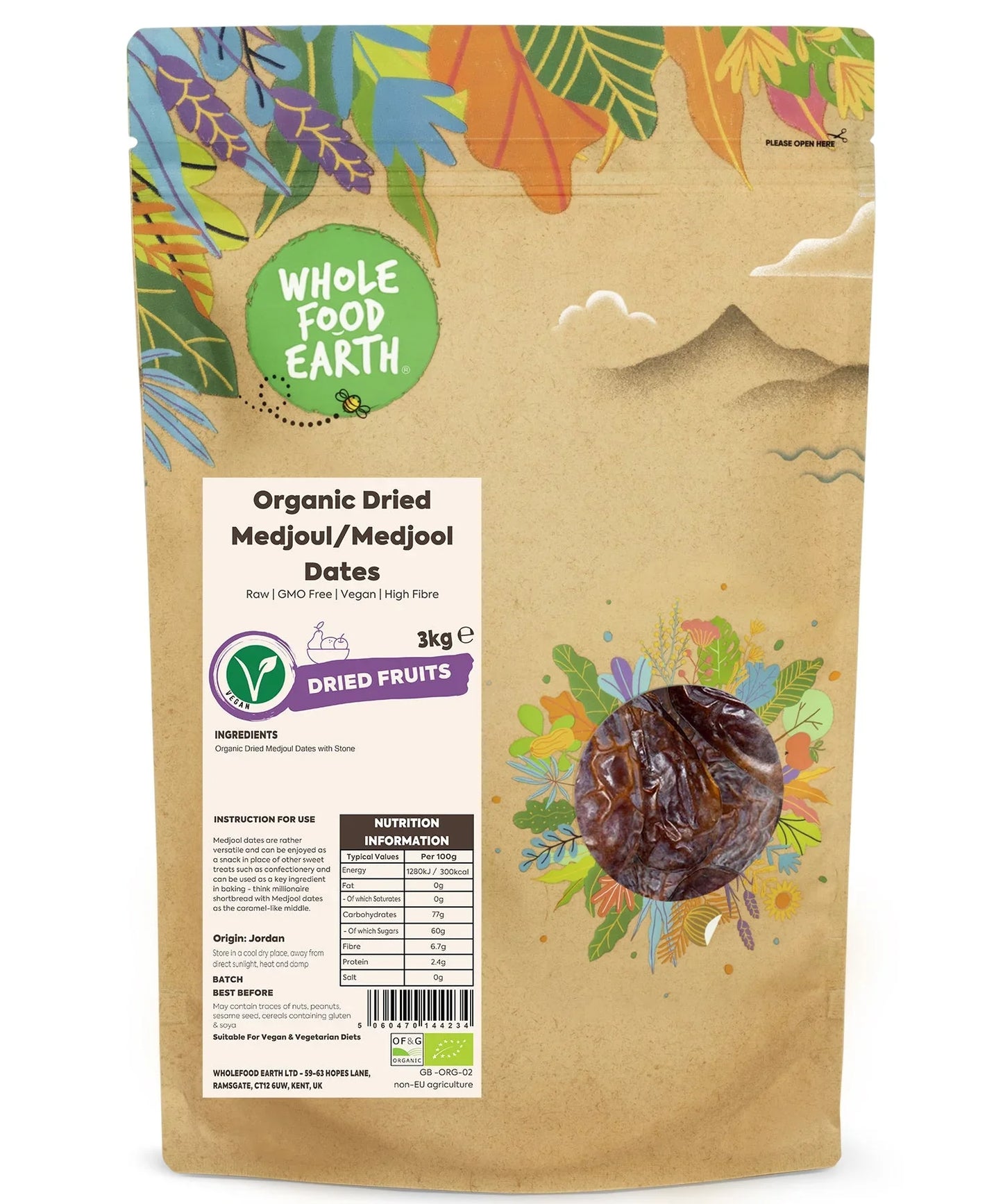 Organic Dried Medjoul/Medjool Dates