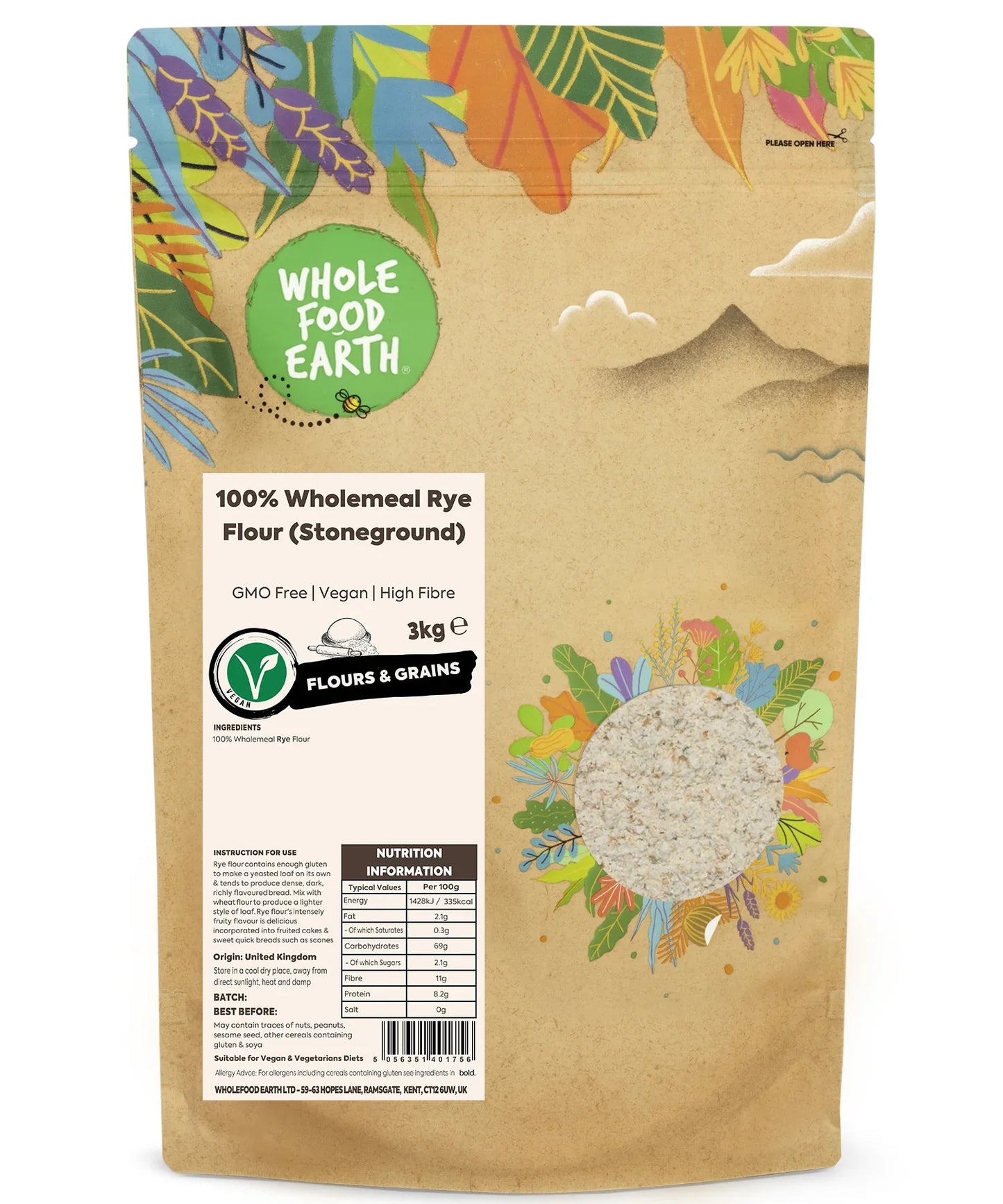 Wholemeal Rye Flour (Stoneground) 100% - Serious Grains
