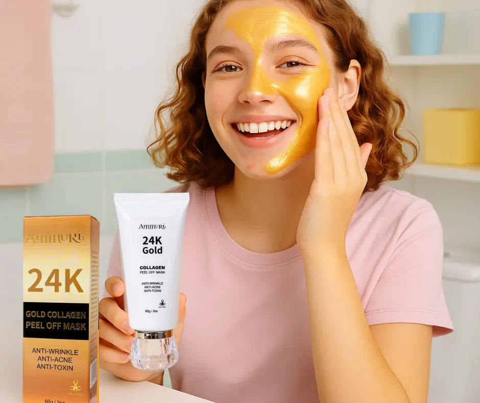 Ammuri 24K Gold Peel-Off Face Mask – Deep Cleansing & Brightening Pore Minimiser (60ml)