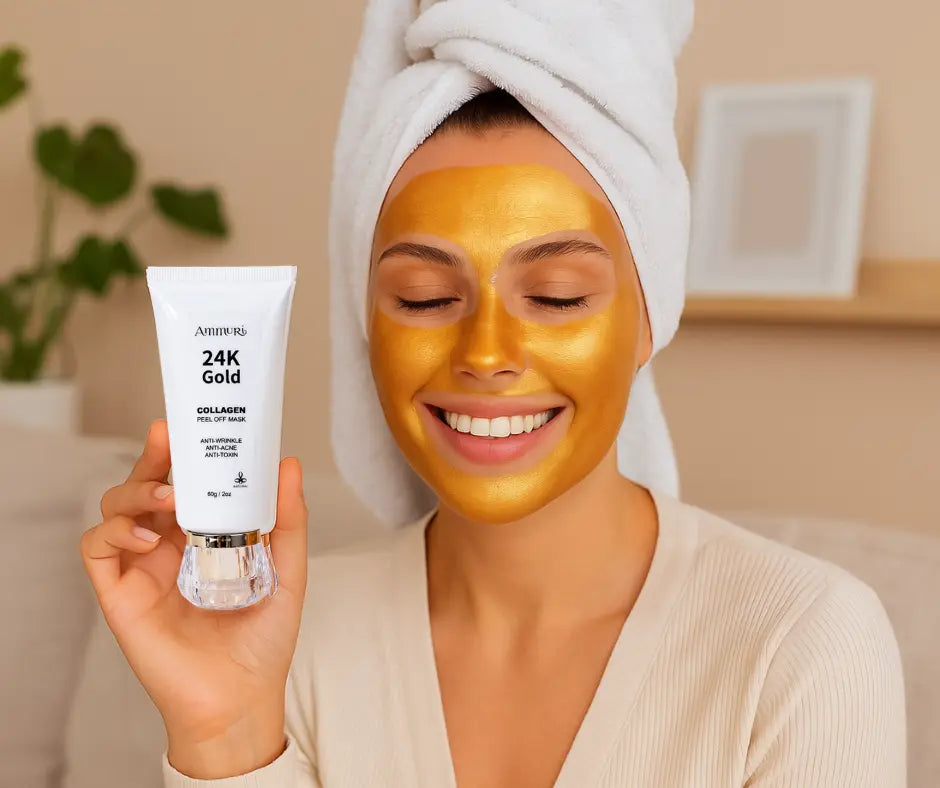Ammuri 24K Gold Peel-Off Face Mask – Deep Cleansing & Brightening Pore Minimiser (60ml)