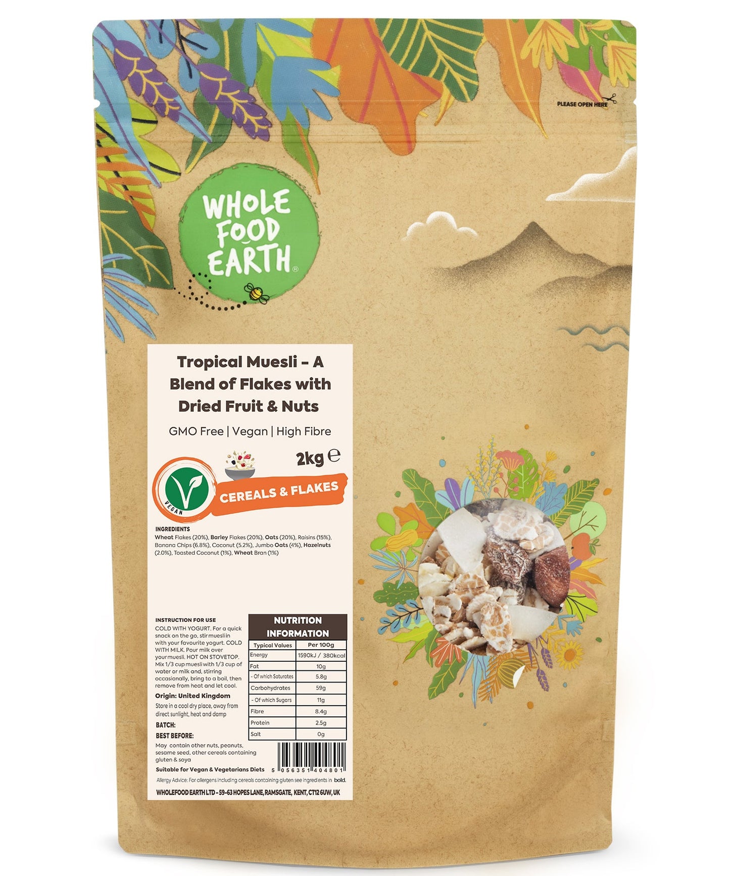 Tropical Muesli - A Blend of Flakes with Dried Fruit & Nuts