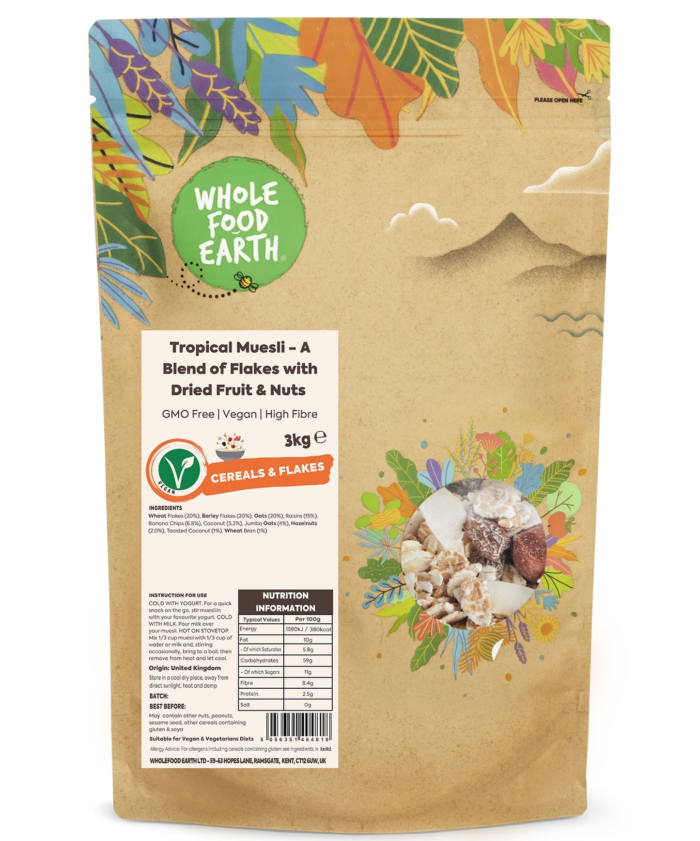 Tropical Muesli - A Blend of Flakes with Dried Fruit & Nuts