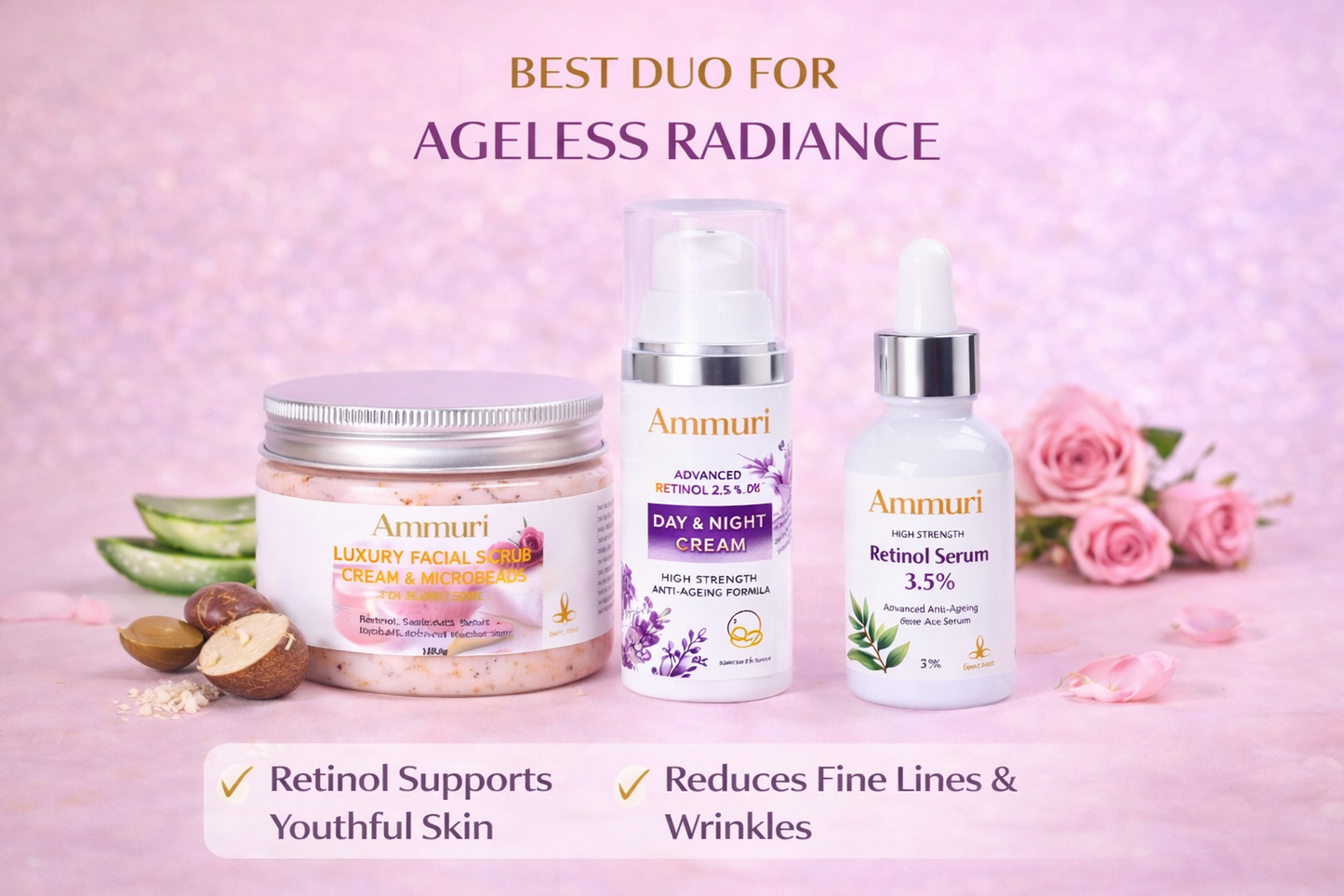 Ammuri Skincare Retinol Facial Scrub - Exfoliating Cream