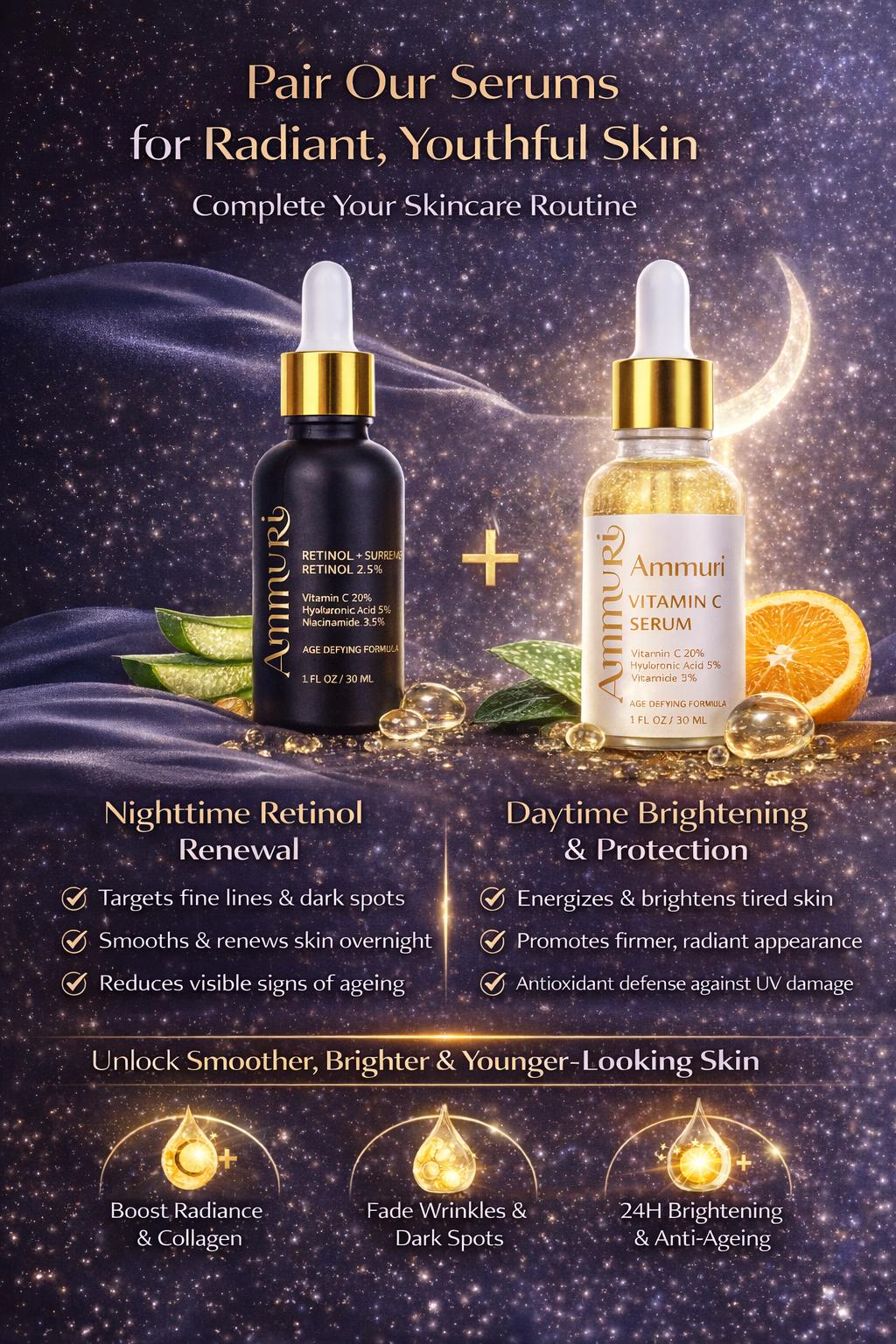 Ammuri Retinol Supreme 2.5% Serum – Anti-Aging Treatment - Age-Defying Formula