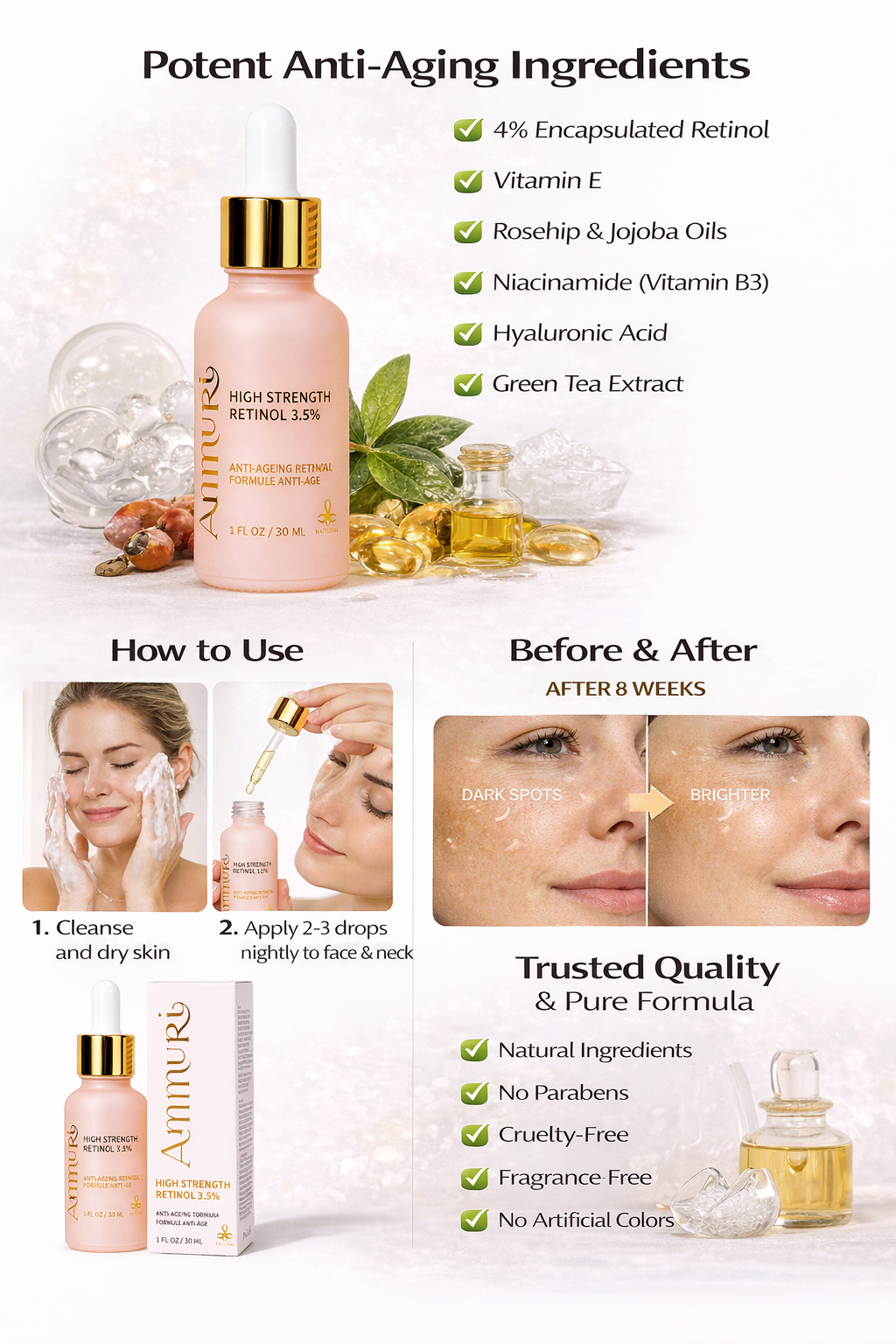 Ammuri Skincare High Strength Retinol 3.5% Serum - Anti-Aging