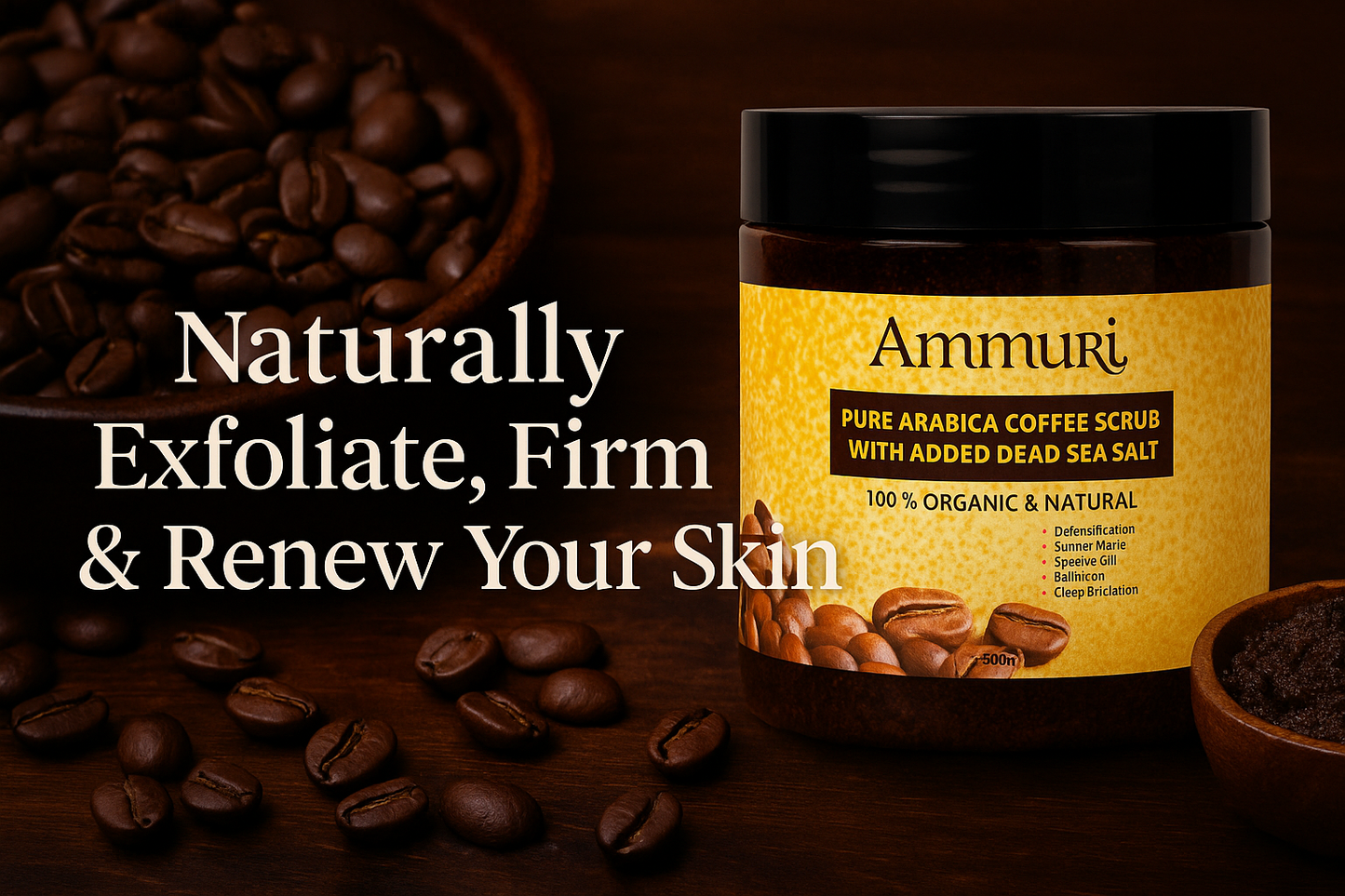 Ammuri Organic Coffee Scrub for Skin - Arabica Face Mask