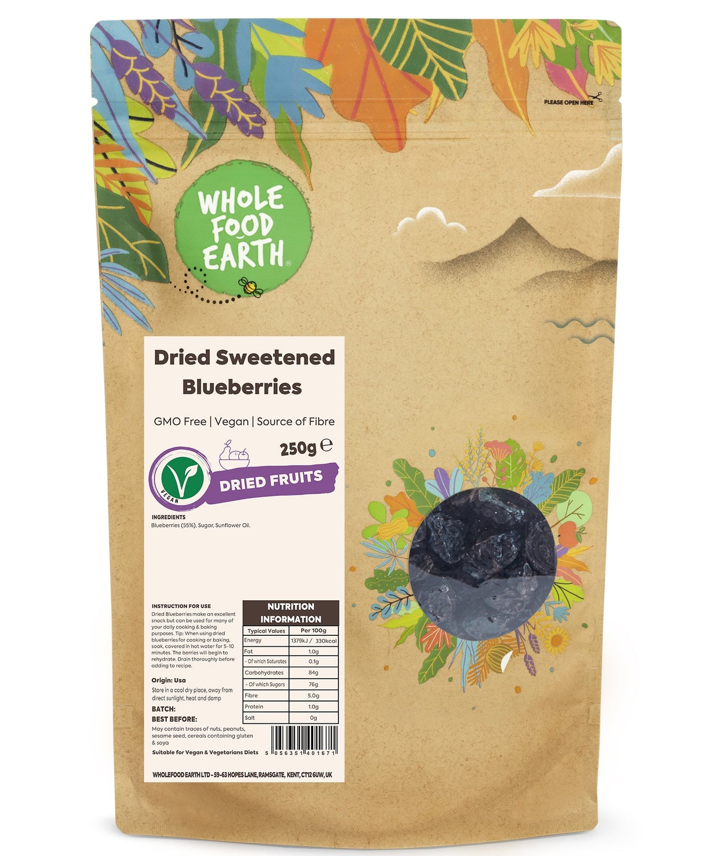 Sweetened Blueberries