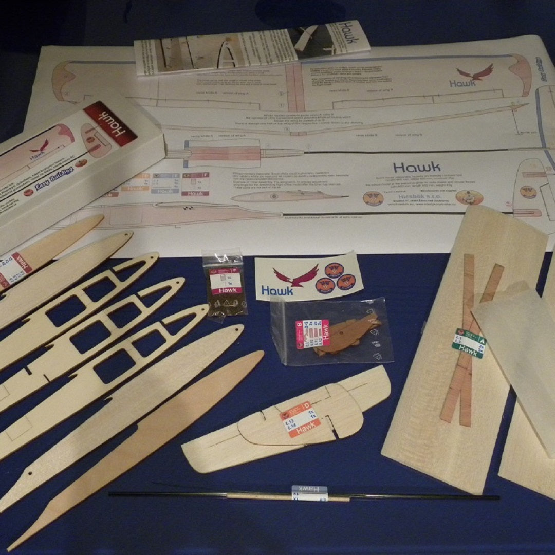 Hiesbok HAWK DLG Model Glider Kit 600mm wingspan