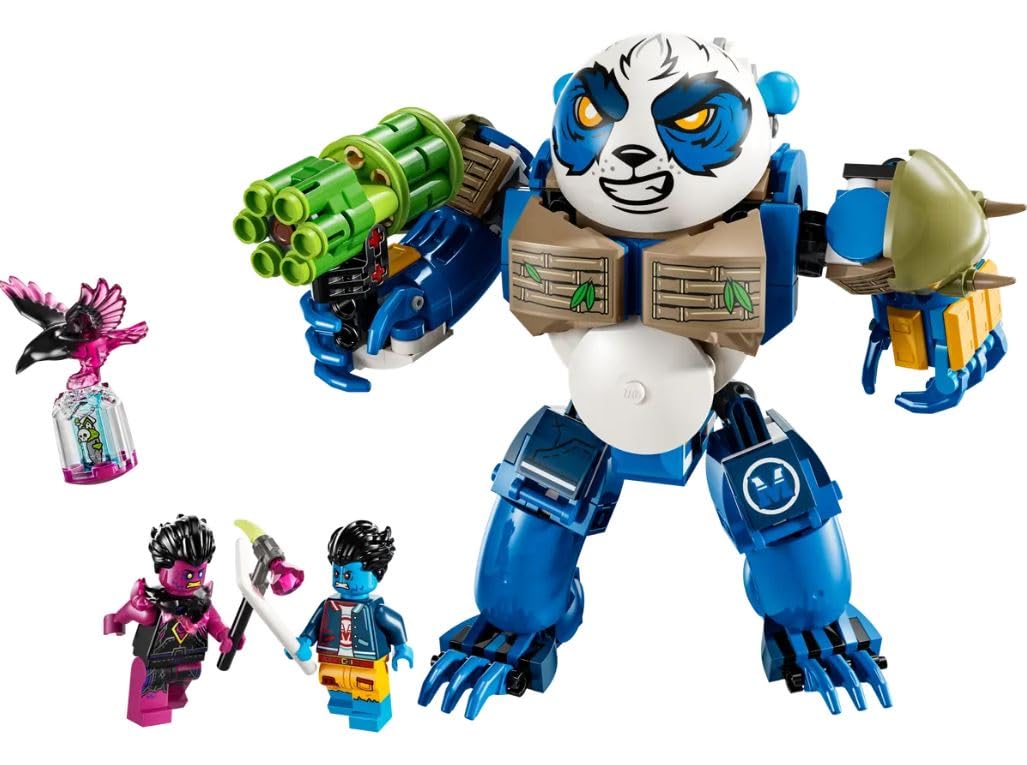LEGO DREAMZzz 2-in-1 Logan the Mighty Panda Toy for 7 Plus Year Old Girls & Boys, Set with a Posable Animal Figure and 2 Minifigures, Creative Birthday Gift for Kids 71480