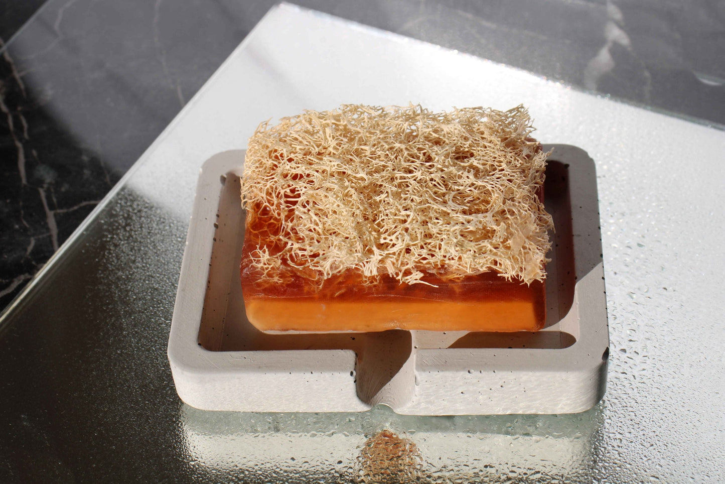 WHITE CONCRETE SOAP HOLDER