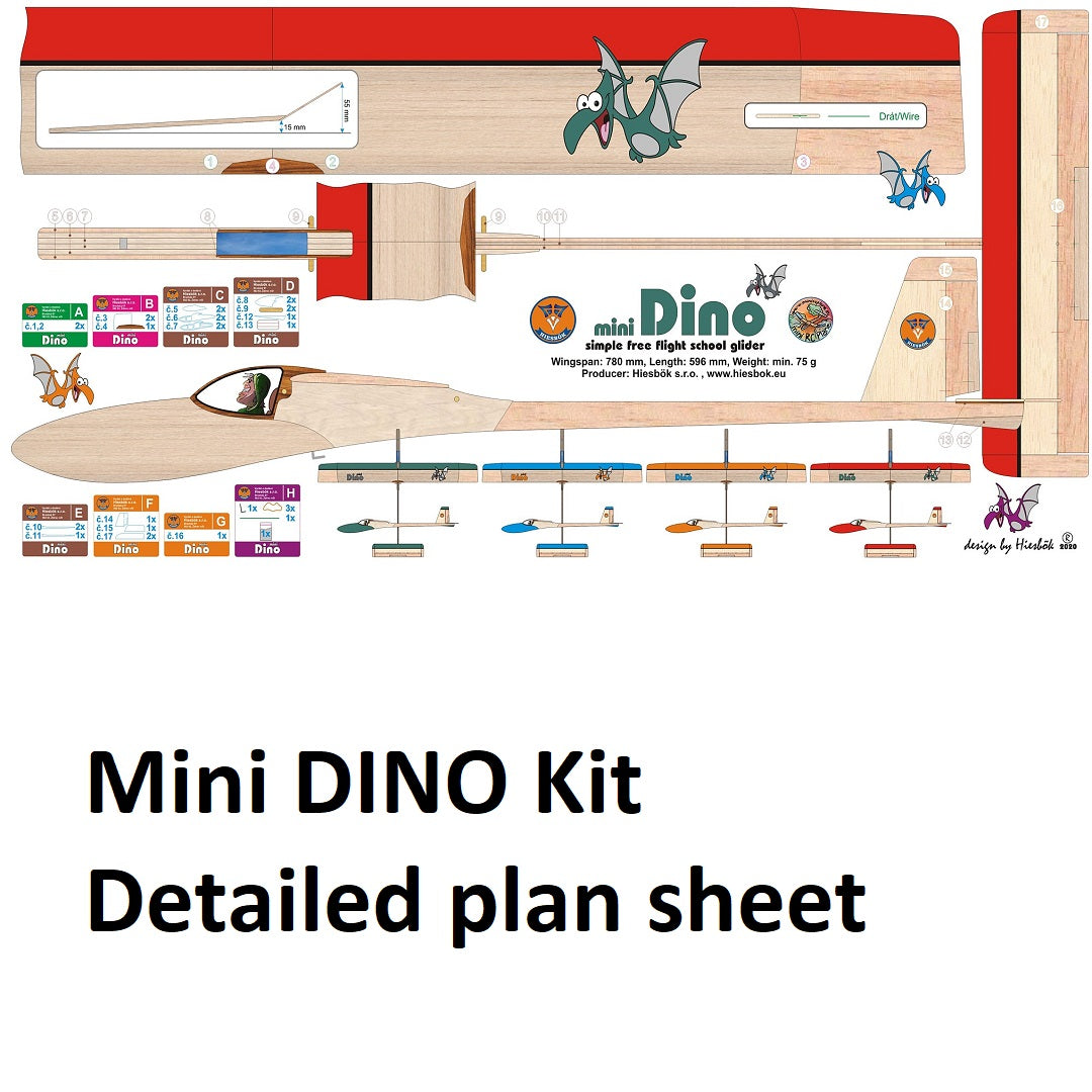 Hiesbok Mini DINO Entry Level, Multi-Purpose Model Glider Kit