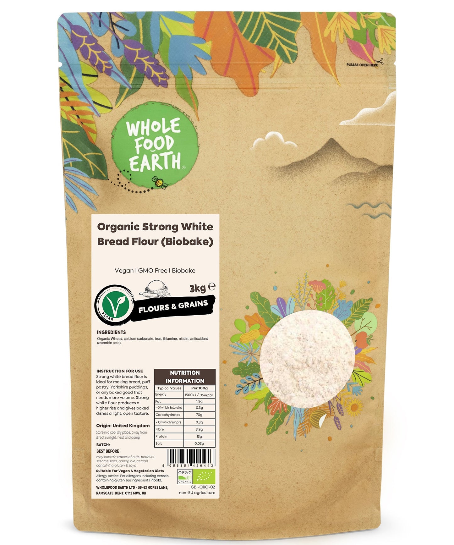 Organic Strong White Bread Flour (Biobake)