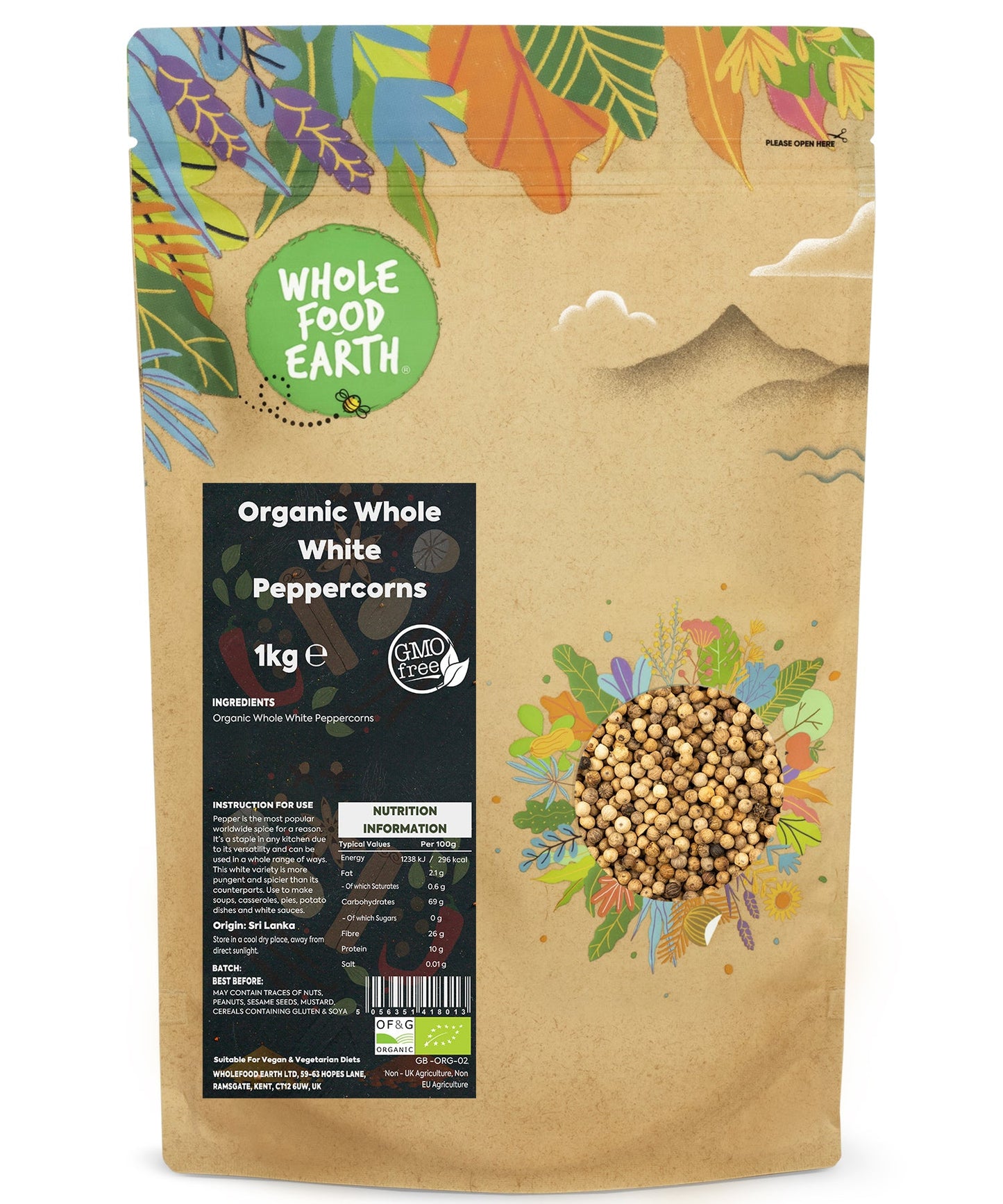Organic White Peppercorns