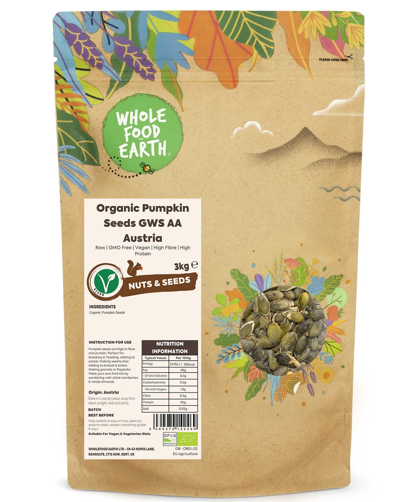 Organic Pumpkin Seeds GWS AA Austria