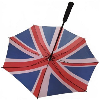 Golf umbrella with Union Jack design and automatic push button opening