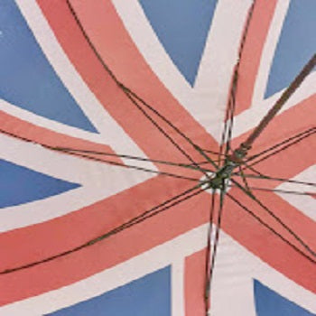 Golf umbrella with Union Jack design and automatic push button opening