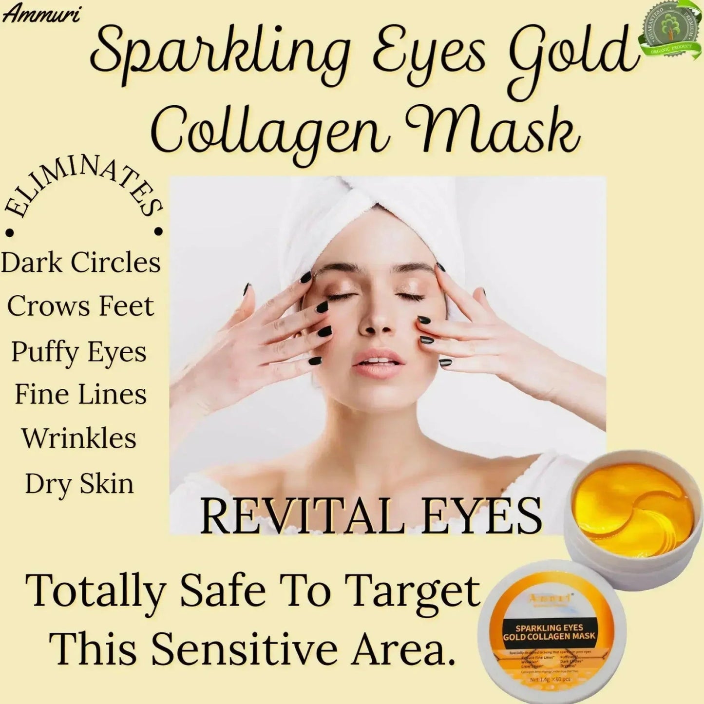 Ammuri Skincare 24K Gold Under Eye Patches for Radiance