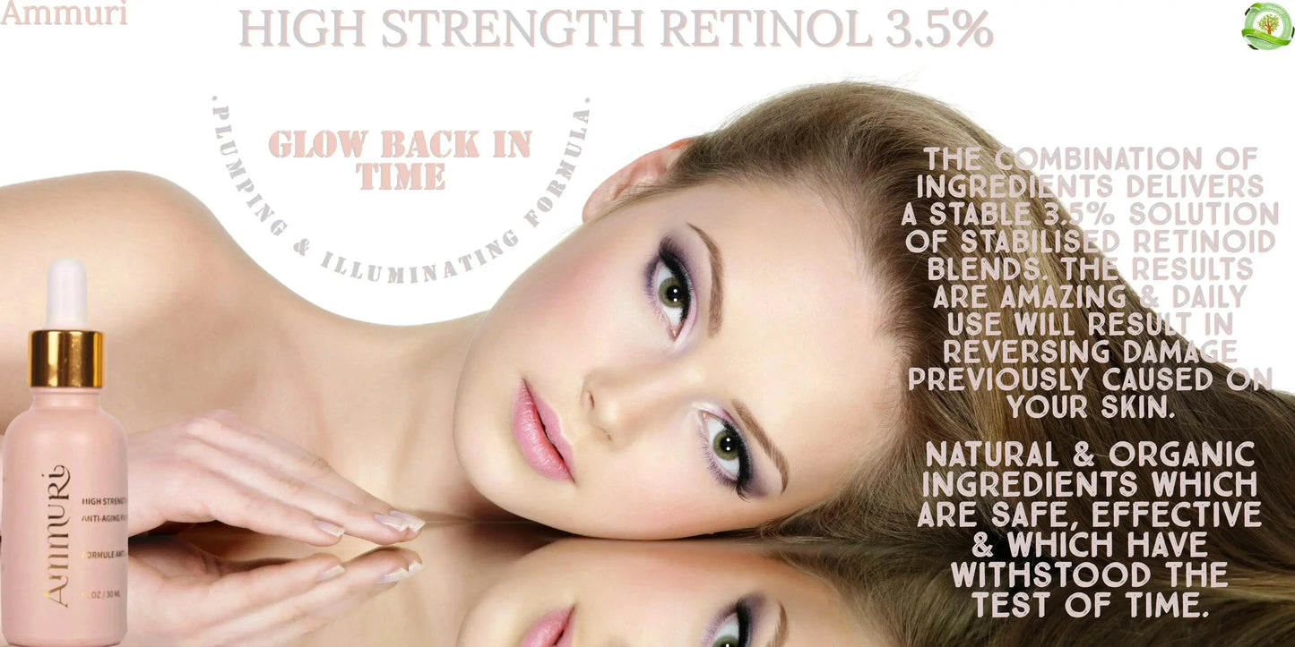 Ammuri Skincare Anti Aging Face Serum - High Volume Retinol 3.5%