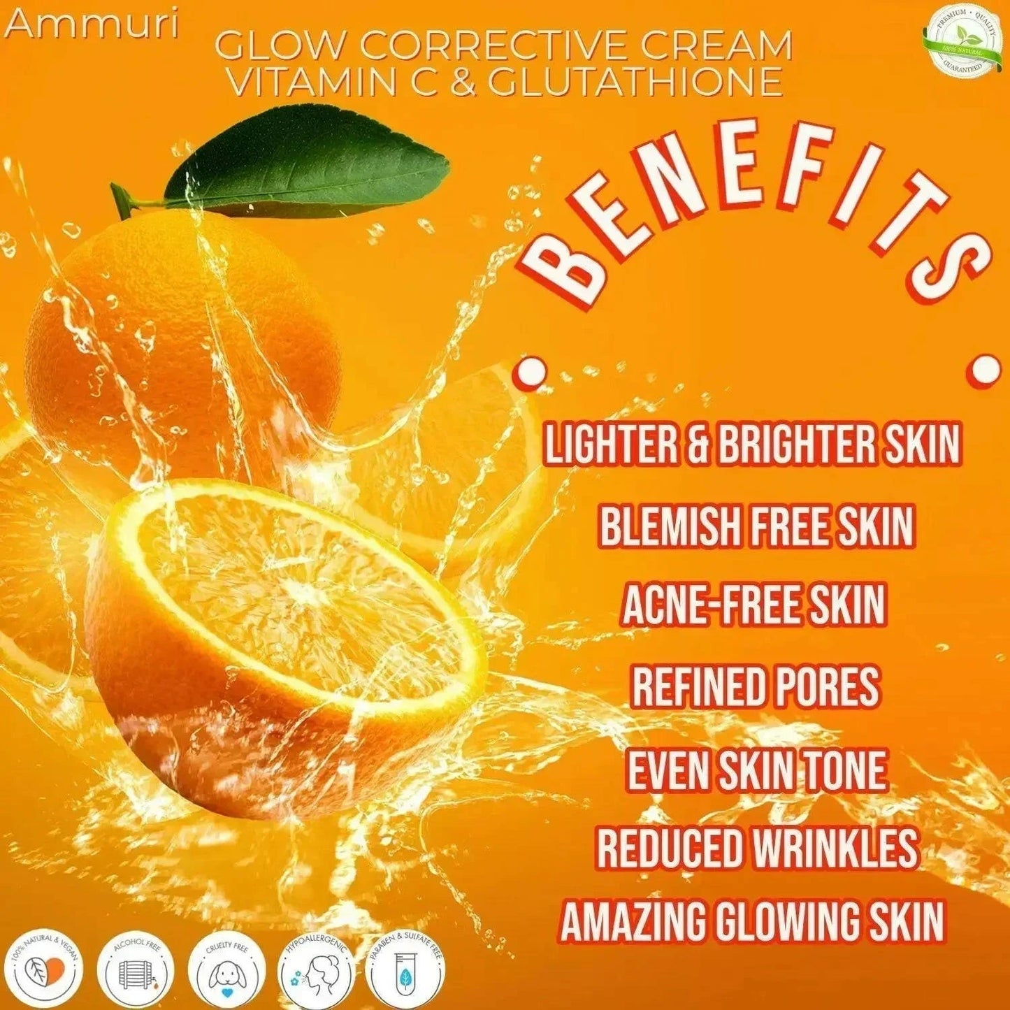 Ammuri Lightening Brightening Moisturiser Cream – For Face, Body & Sensitive Areas (50g)